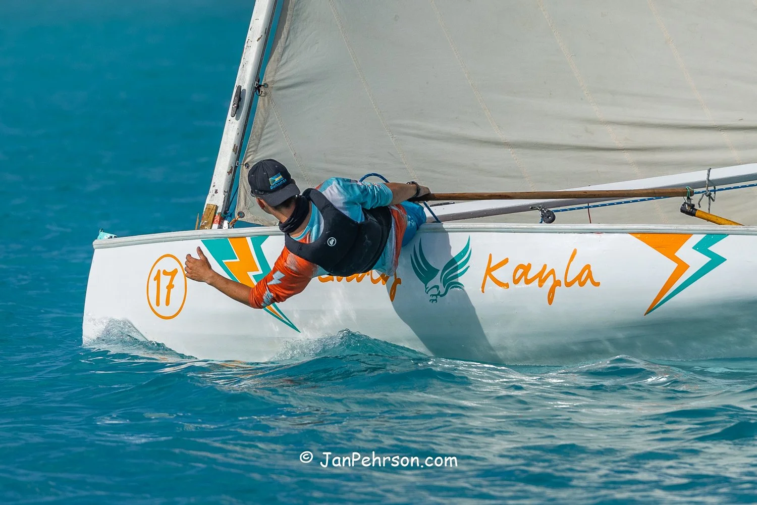 April 2026, George Town, Bahamas, National Family Island Regatta, E-Class, Lady Kayla, from Exuma