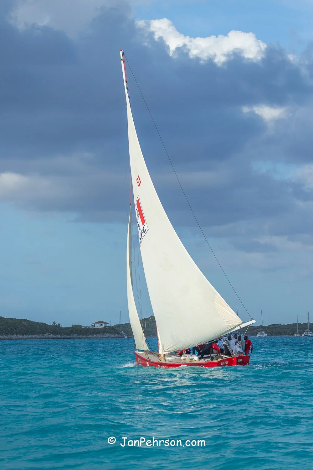 April 2026, George Town, Bahamas, National Family Island Regatta, A-Class, Silent Partner, from Exuma