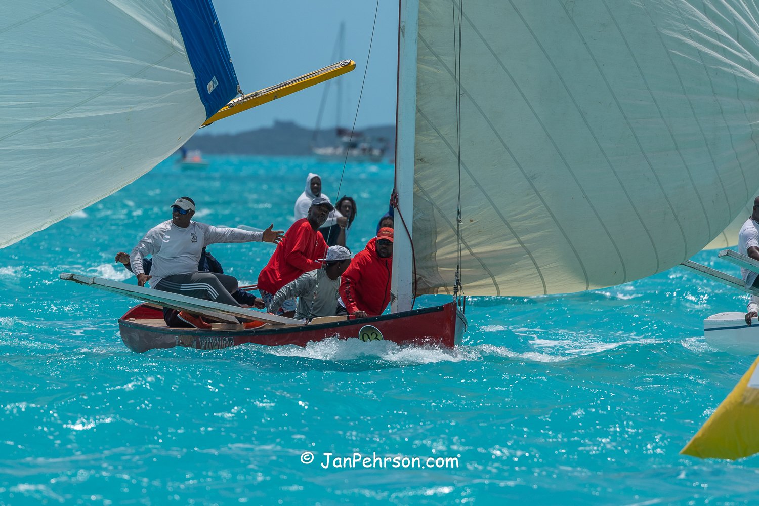 April 2026, George Town, Bahamas, National Family Island Regatta, C-Class, Lady Eunice, from Exuma