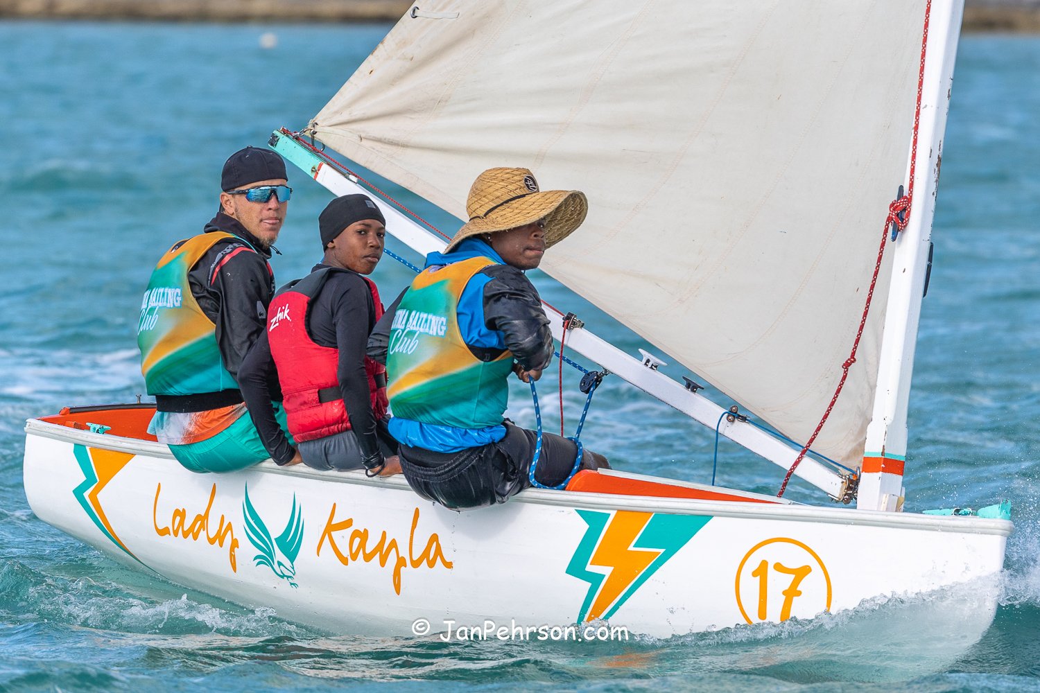 April 2026, George Town, Bahamas, National Family Island Regatta, E-Class, Lady Kayla, from Exuma