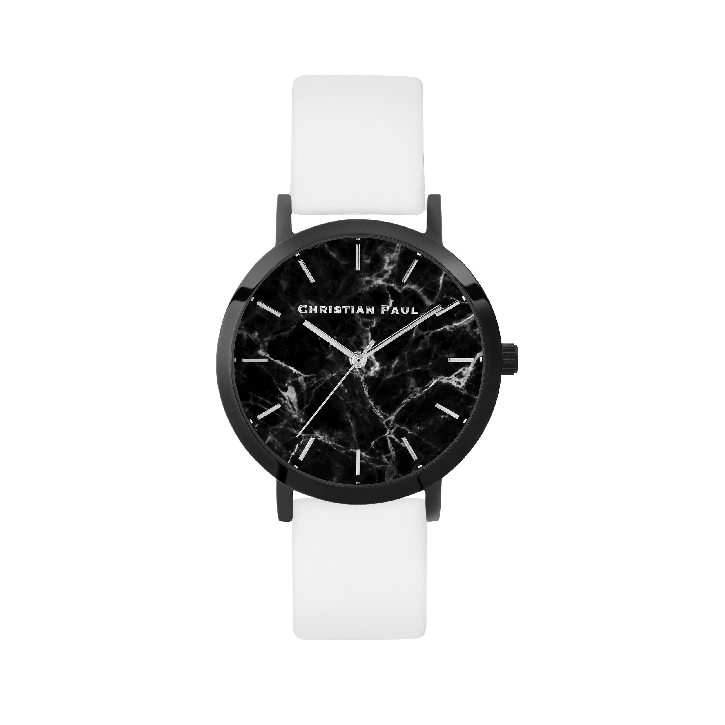 Black Marble | White Leather