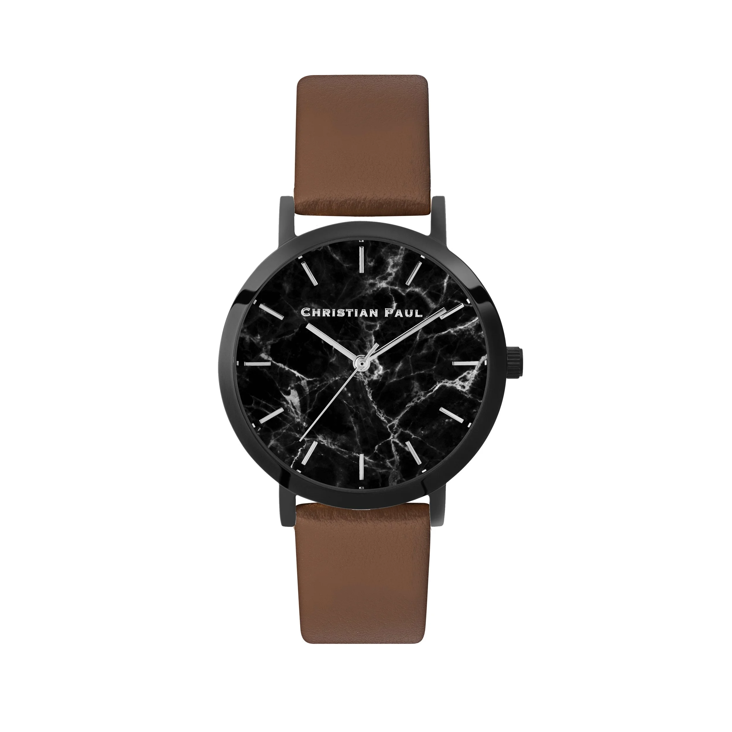 Black Marble | Tan Leather