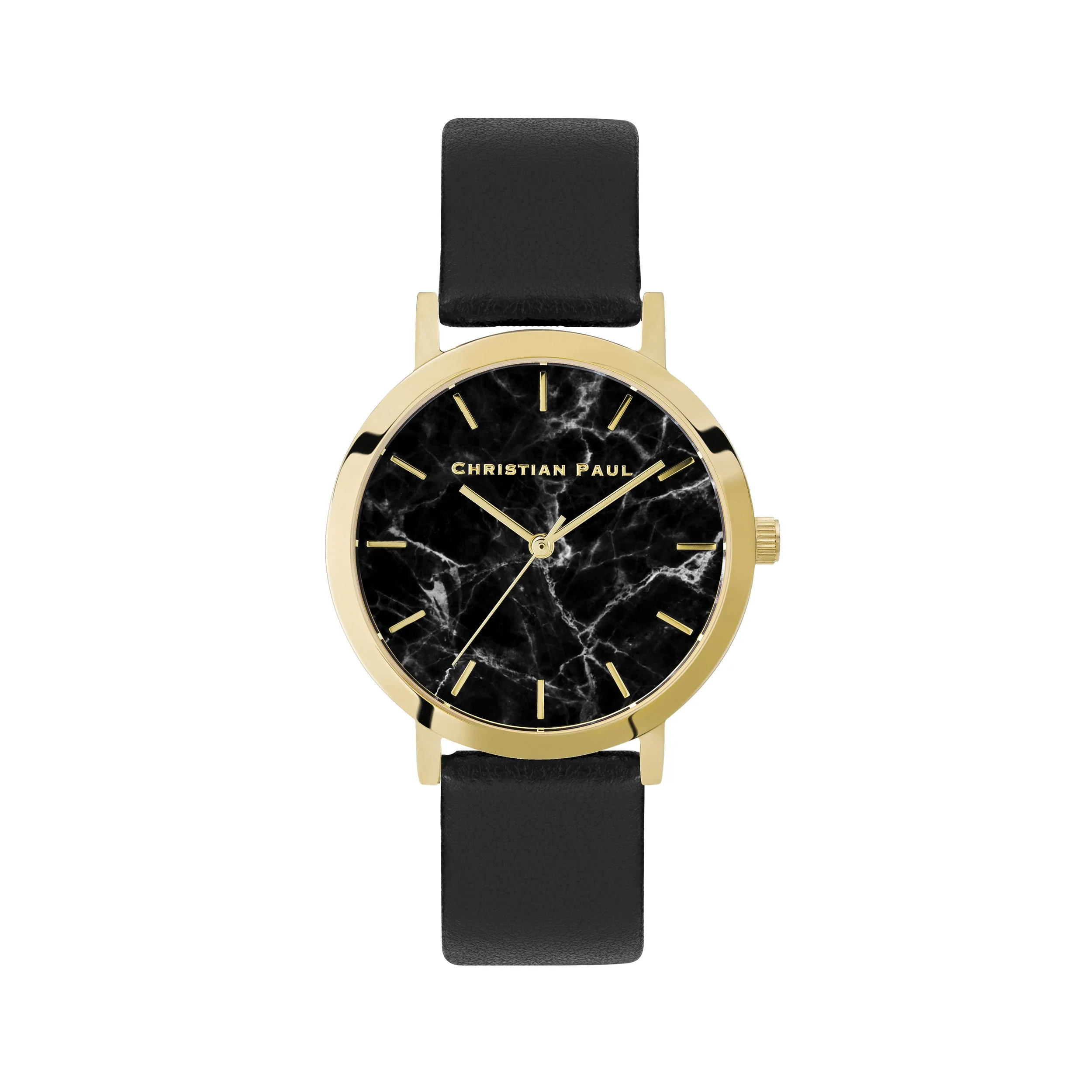 Black Marble | Black Leather | Gold Case
