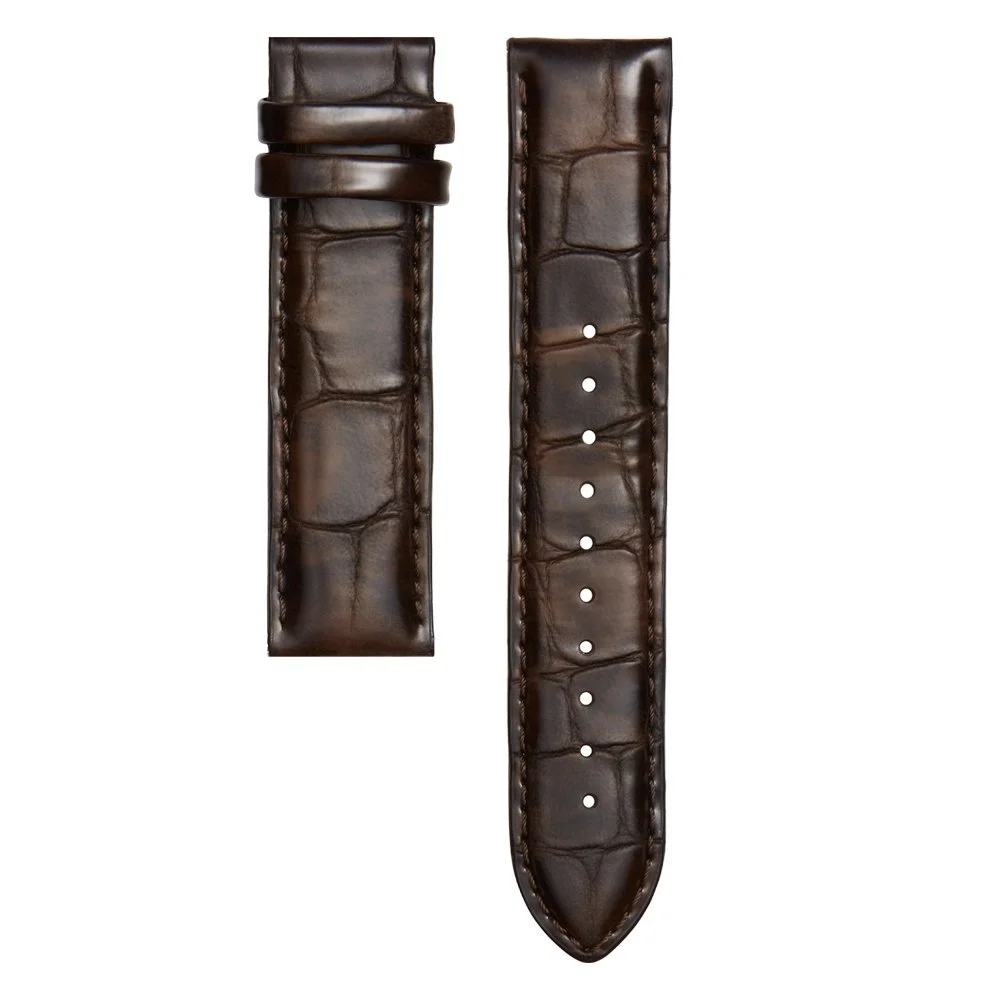 20mm Brown Croc Leather Strap