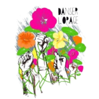 Un bouquet de fleurs colorées avec des fleurs orange, rose, jaune, et des feuilles vertes.