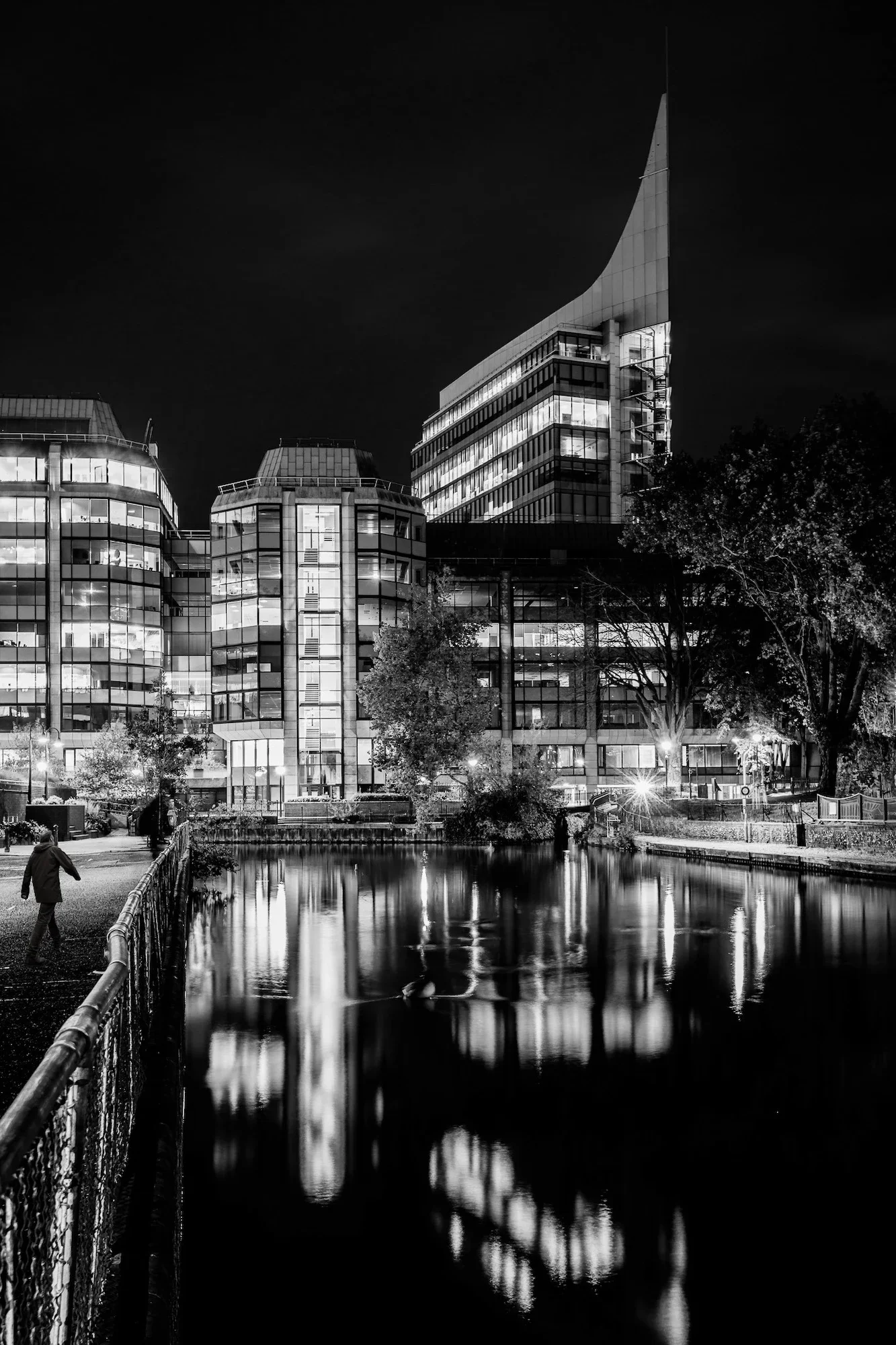 Professor John Dyson, executive coach, walking along the River Kennet in Reading, Berkshire