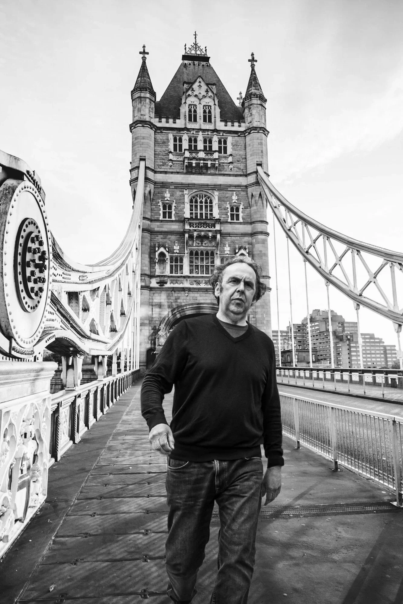 Professor John Dyson, executive coach, at Tower Bridge, London