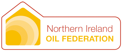 Logo of the Northern Ireland Oil Federation featuring a stylized yellow oil drop and text in red and yellow.