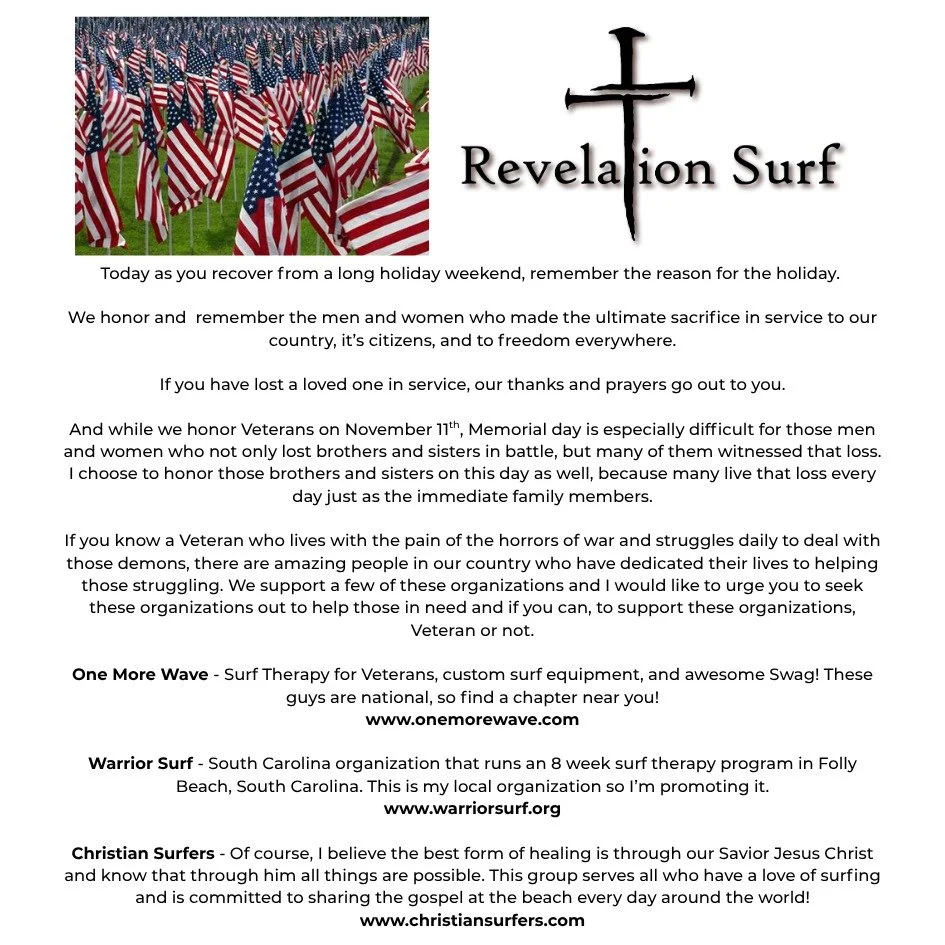 God Bless and thank you for your service and sacrifice!
@warriorsurf, @1mwavesurf, @christiansurfers_