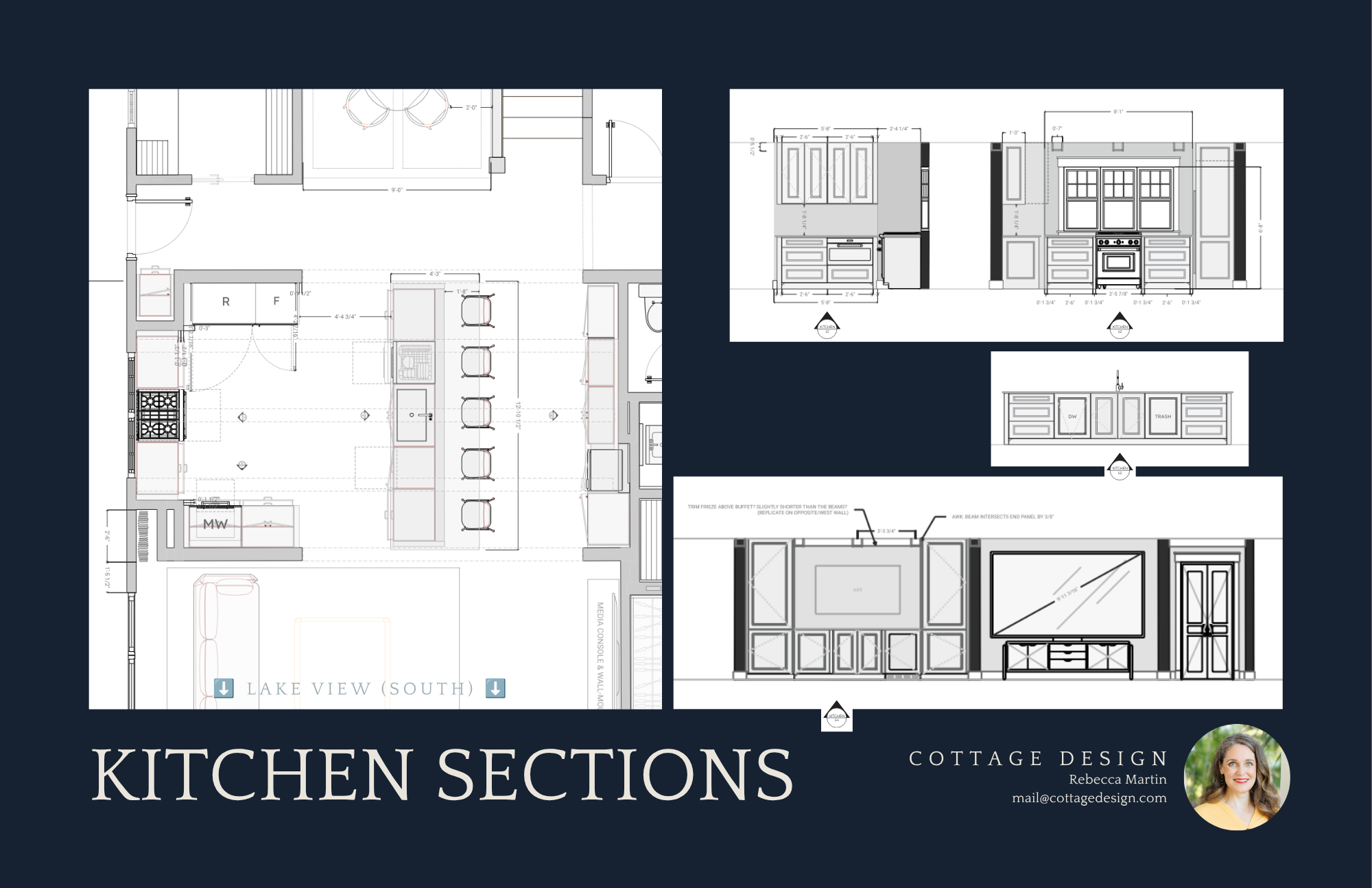 Kitchen section drawings from Academy student Rebecca Martin’s capstone project