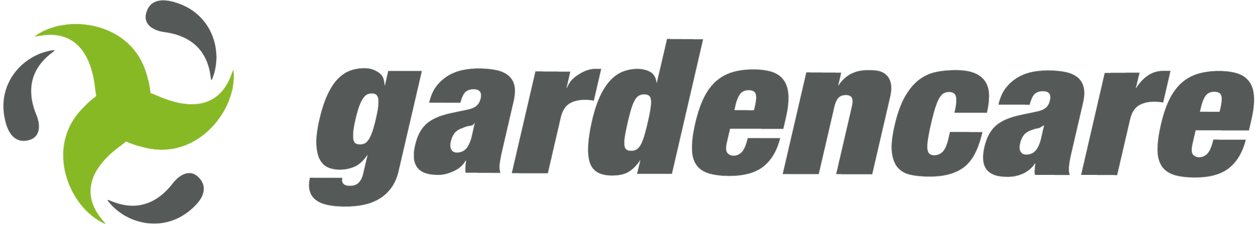 Logo of Gardencare featuring a stylized green and black leaf design next to the word 'gardencare' in gray lowercase letters.