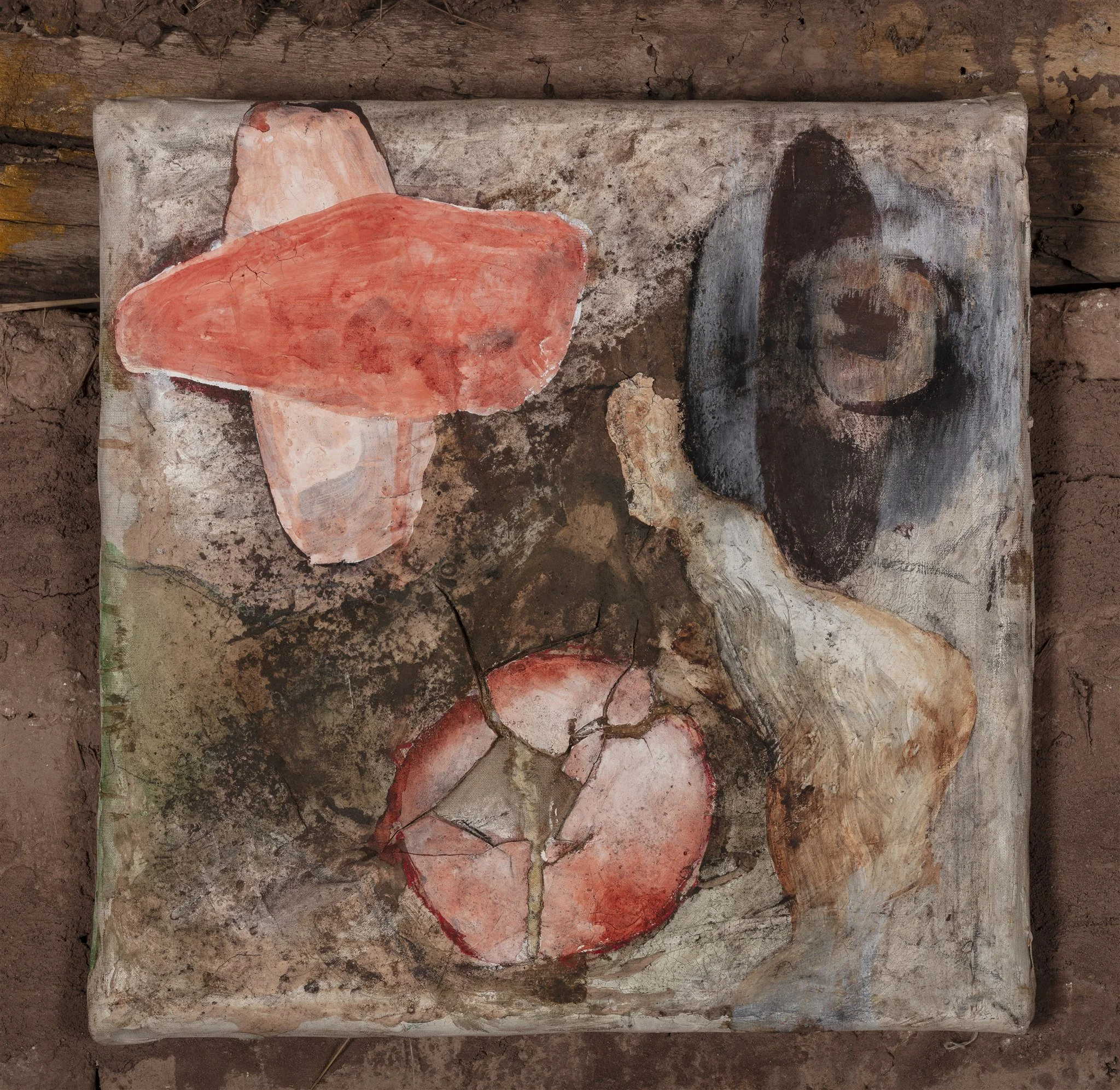 Untitled from the Mirror Faces series | Acrylic on canvas on willow stretcher | Measurements: 34.5 x 34 cm | Photo credit: Gustavo Vivanco, Cusco 