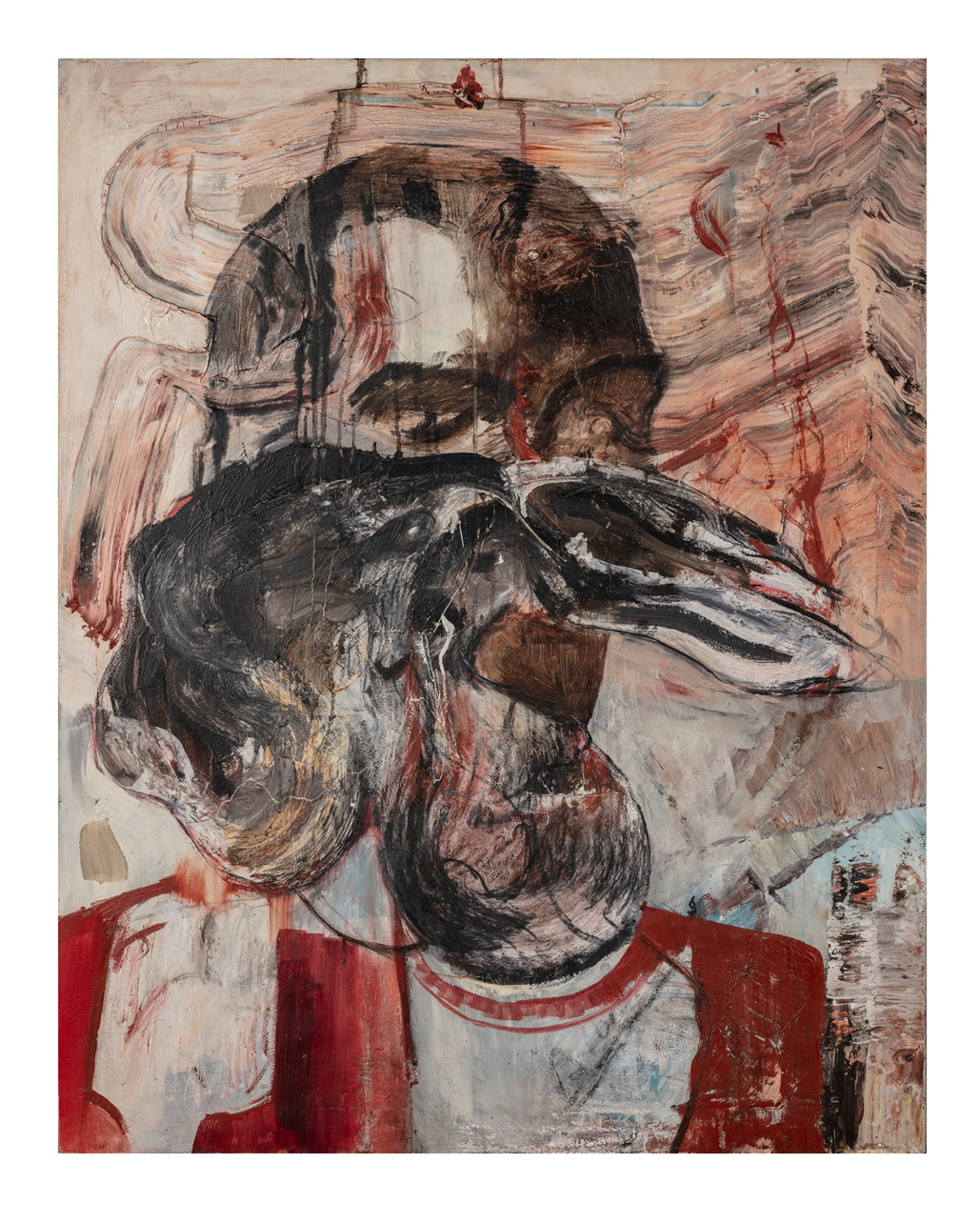 Autorretrato con el sello de Baphomet | Óleo y esmalte sobre lienzo | Medidas: 95.5 x 120 cm
