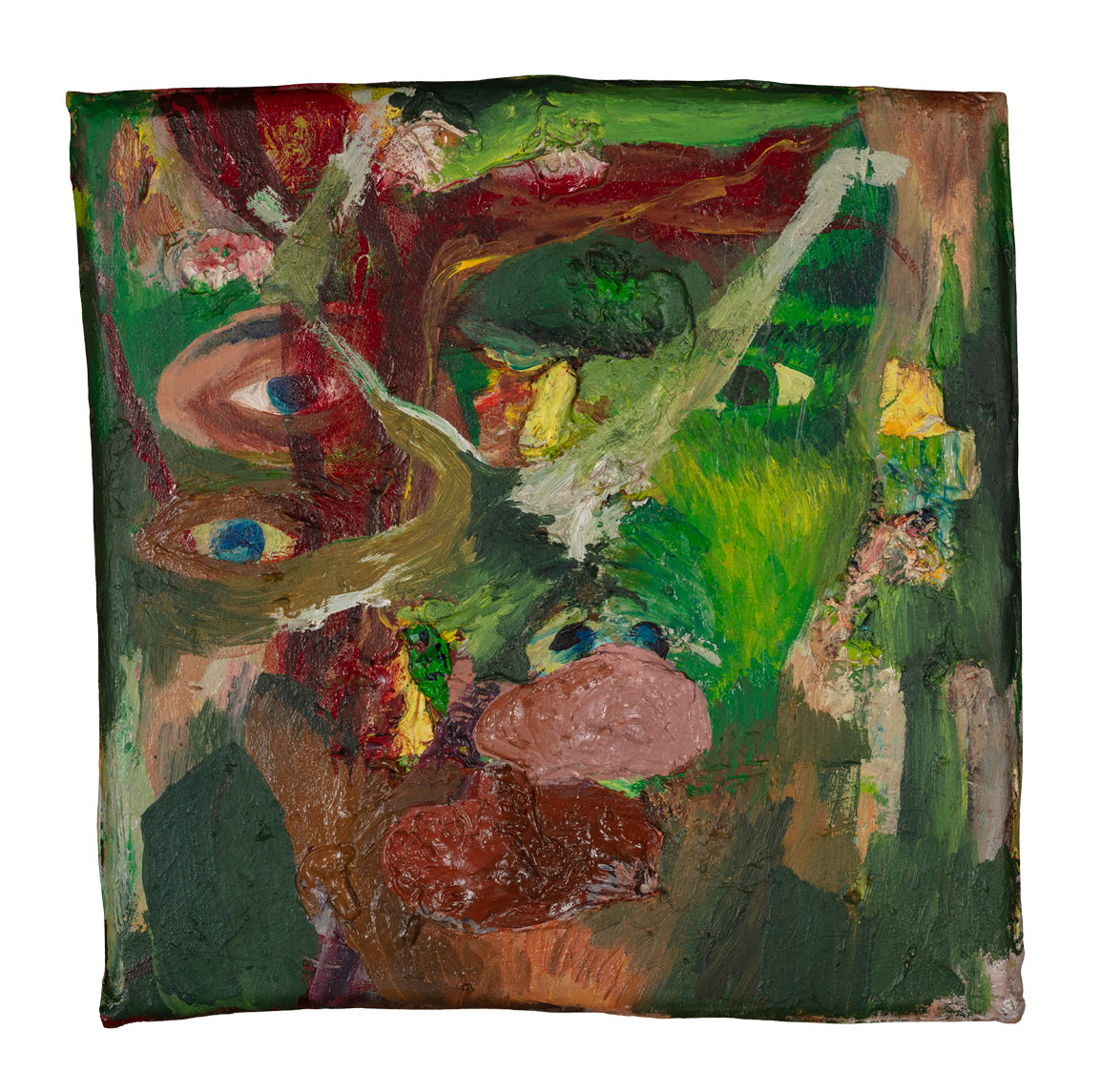 Untitled from the Mirror Faces series |
Acrylic on canvas on a willow frame |
Dimensions: 38 x 38 cm | Photo credit: Gustavo Vivanco, Cusco
