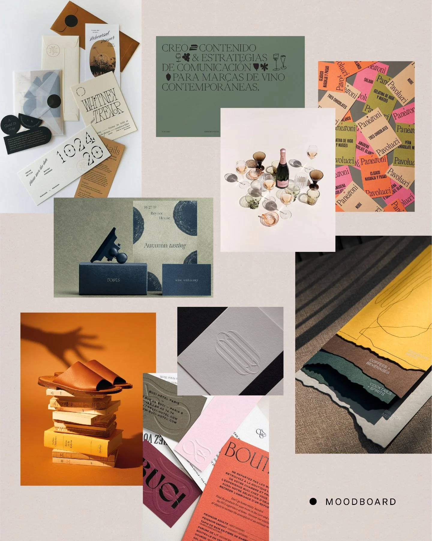 Le moodboard, l&agrave; o&ugrave; tout commence.

Au d&eacute;marrage d'un projet, je m'impr&egrave;gne toujours de ce qui existe. J'explore, je collecte et je pose les premi&egrave;res intentions visuelles.

Celles qui correspondent aux fondations d