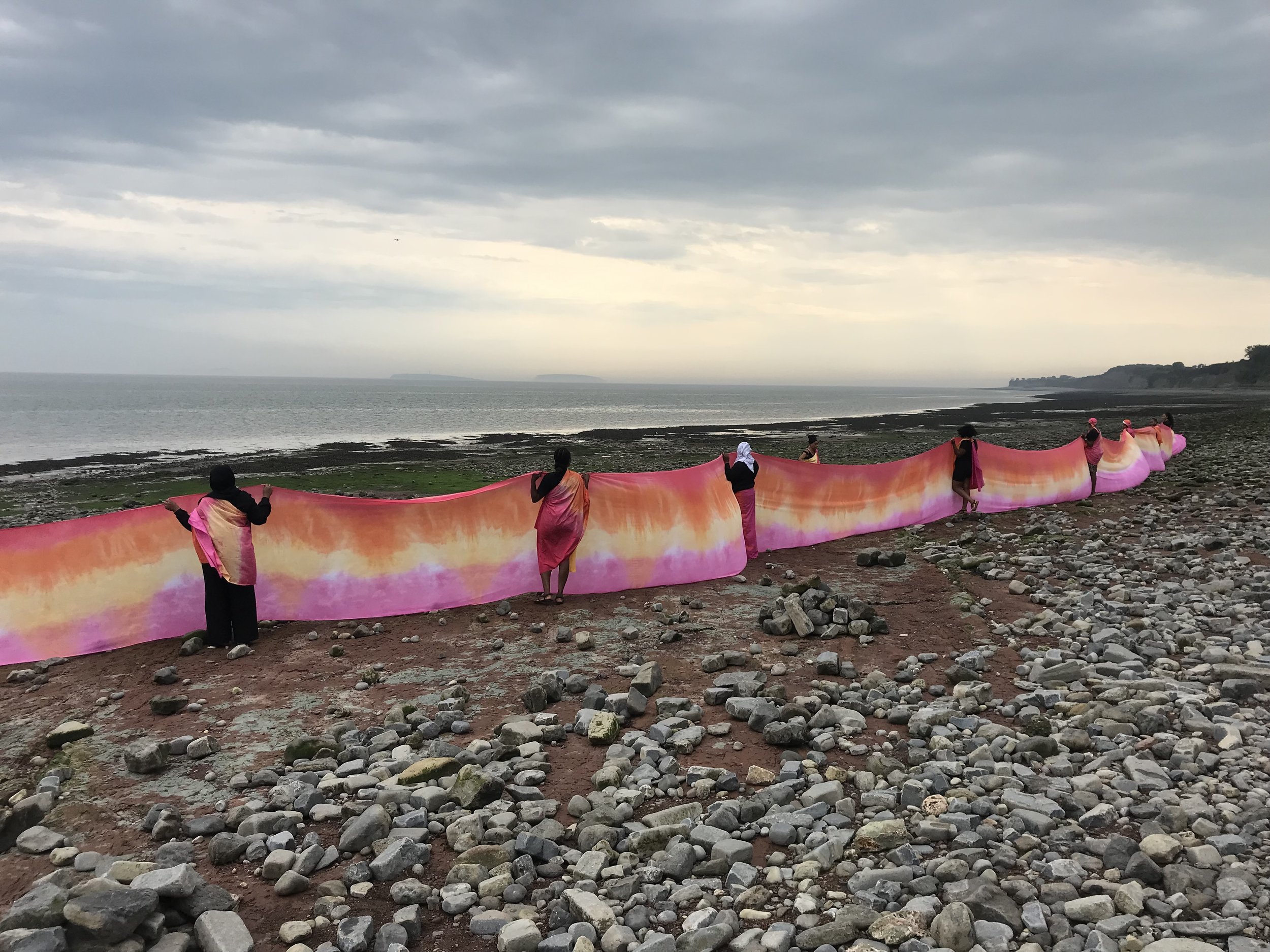 Ncheta 2023-24
Created and designed by Aurora Trinity Collective and supported by Artes Mundi.`A large scale textile cascade across the length of the Glynn Vivian Gallery atrium. Alongside the installation, multilingual audio recordings played.This i