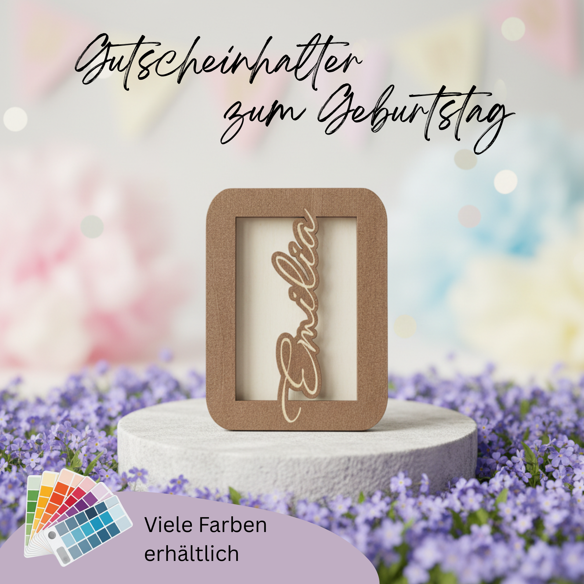 Personalisierter Gutscheinhalter mit Name