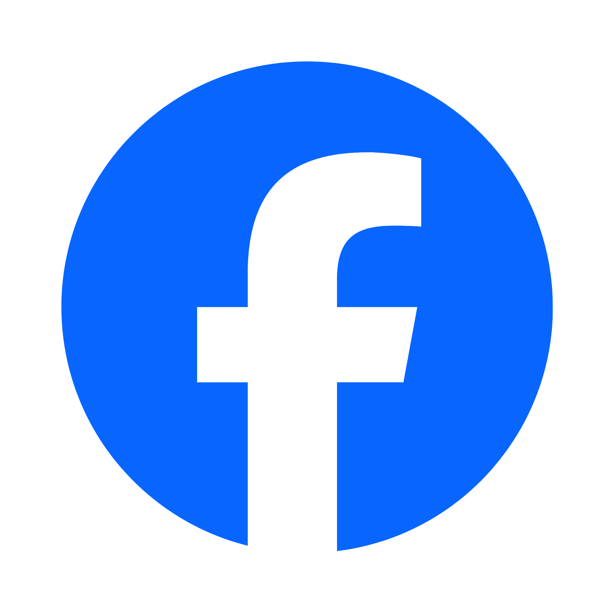 Facebook-Logo mit blauer Kreishintergrund und weißem 'f'-Symbol.