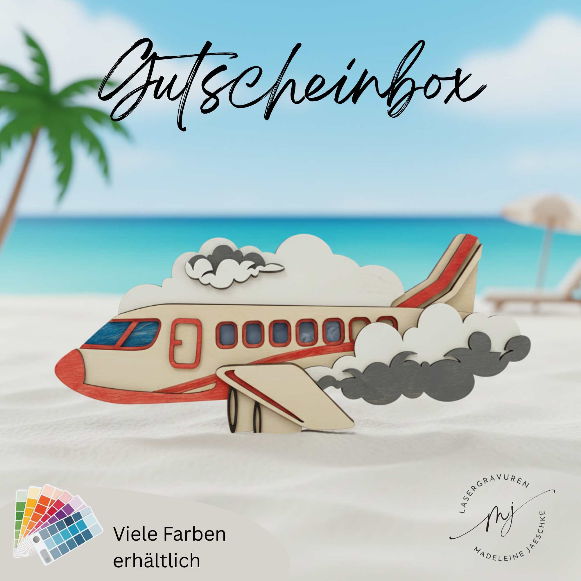 Personalisierter Gutscheinhalter Flugzeug