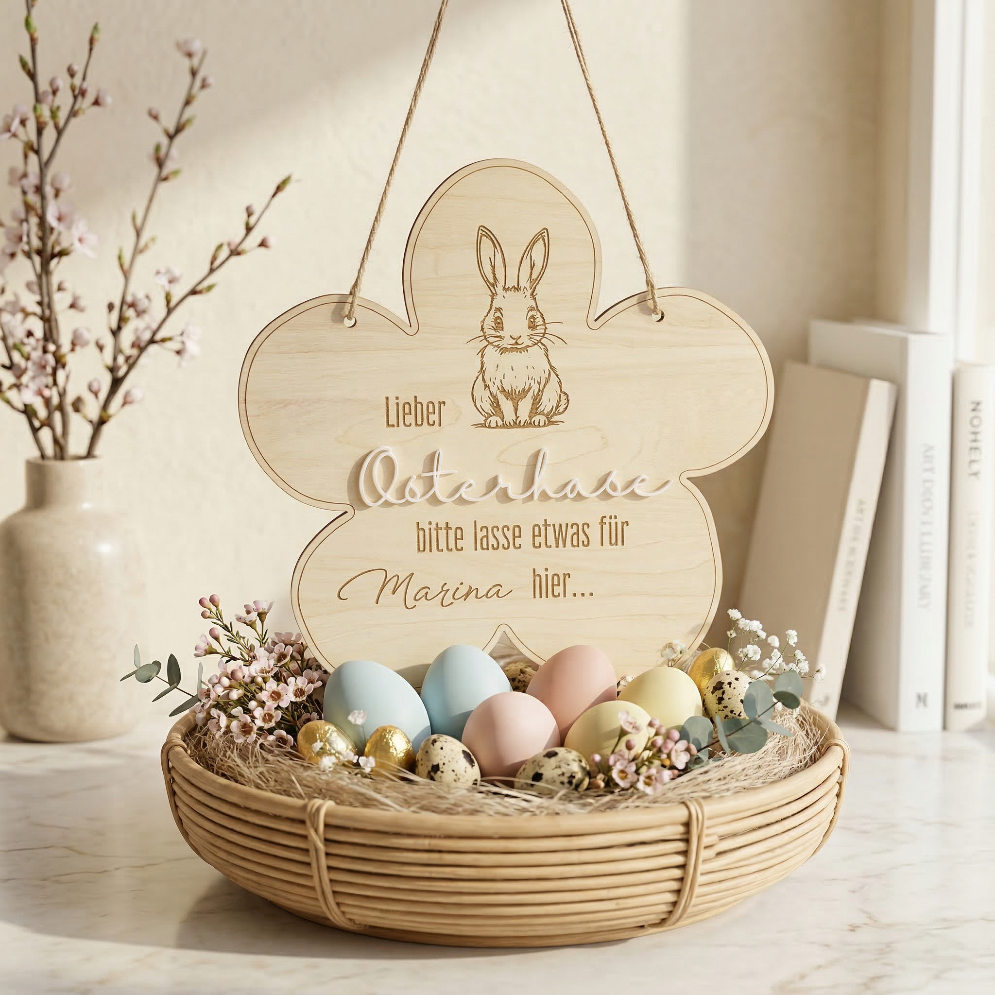Personalisiertes Oster Schild aus Holz