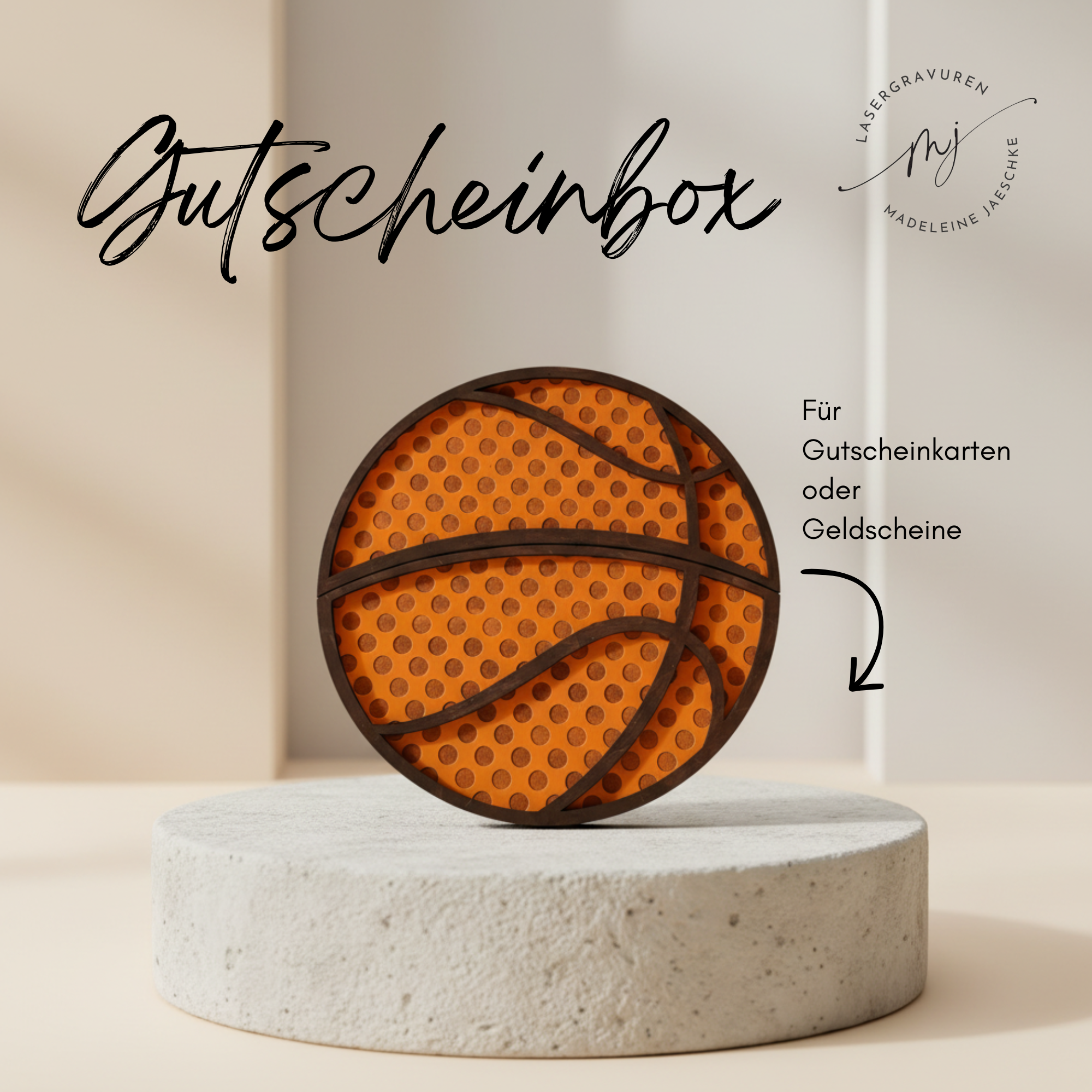 Personalisierter Gutscheinhalter Basketball