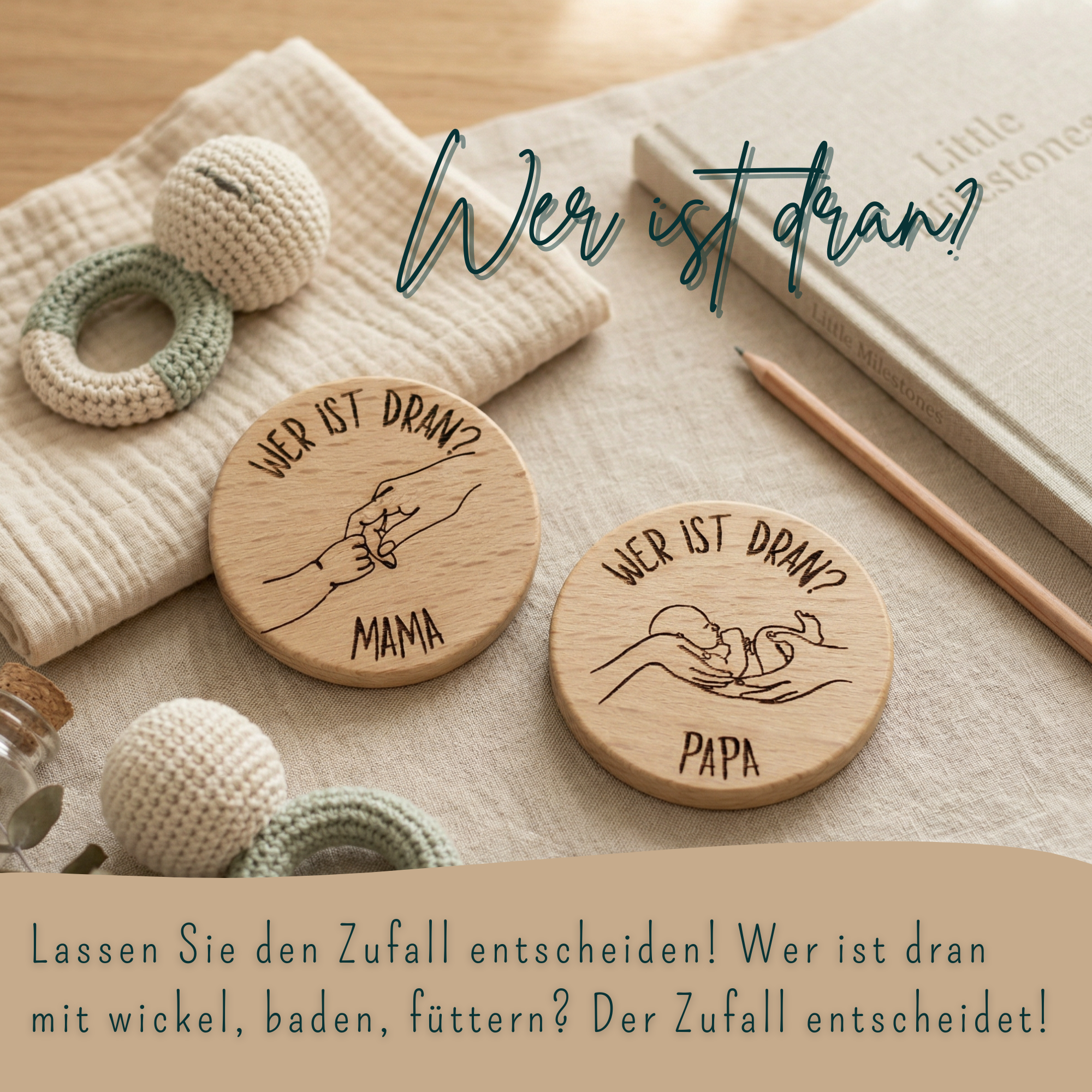 Entscheidungsmünze Mama oder Papa