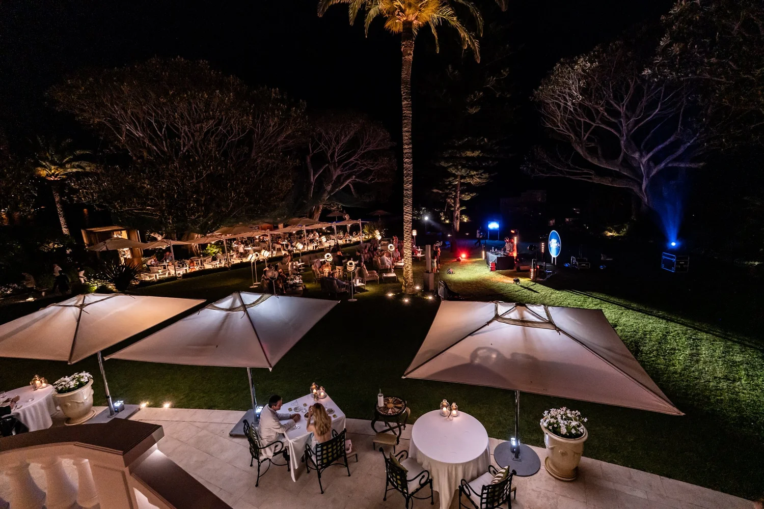 Evening terrace at Hôtel Cap Estel, Èze