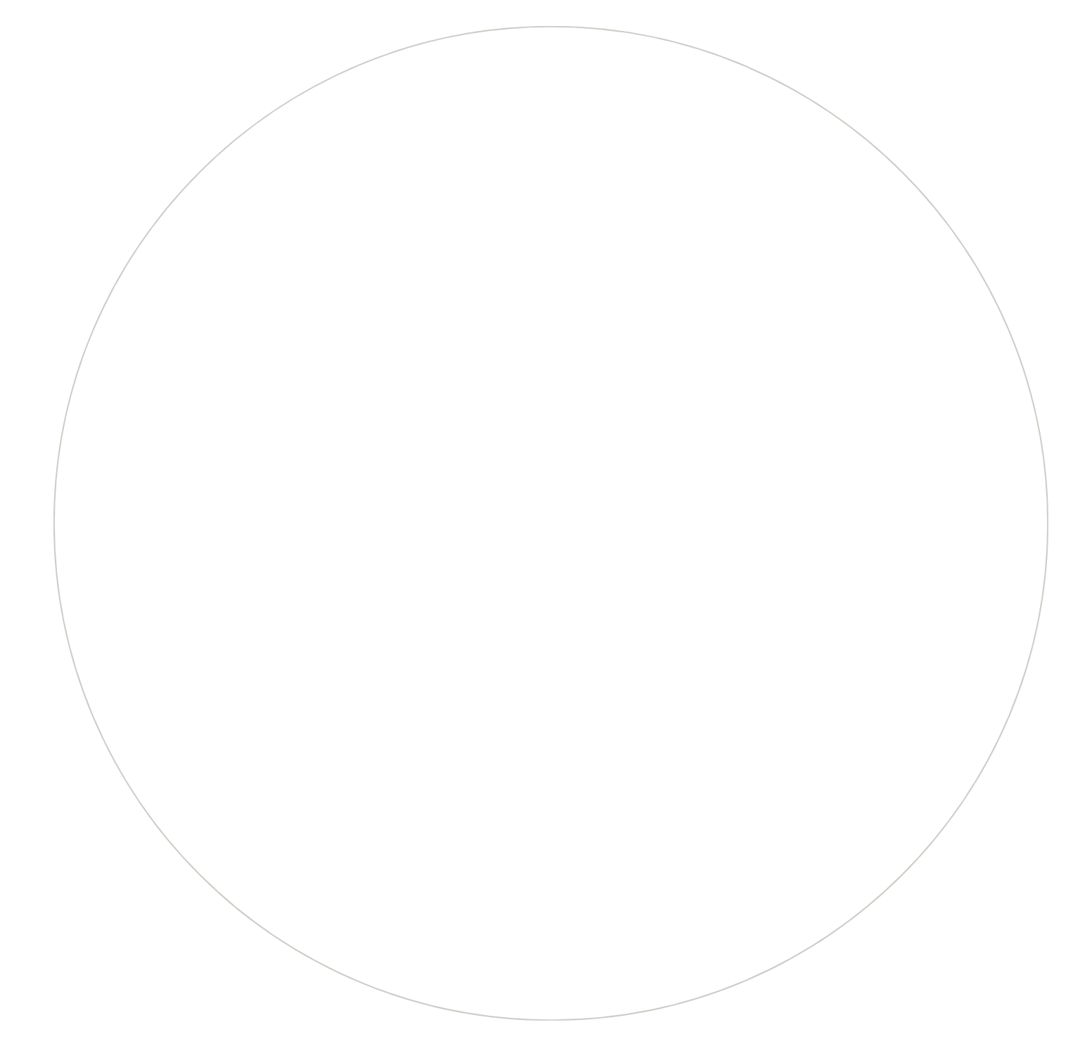 Black background with a faint gold circular outline