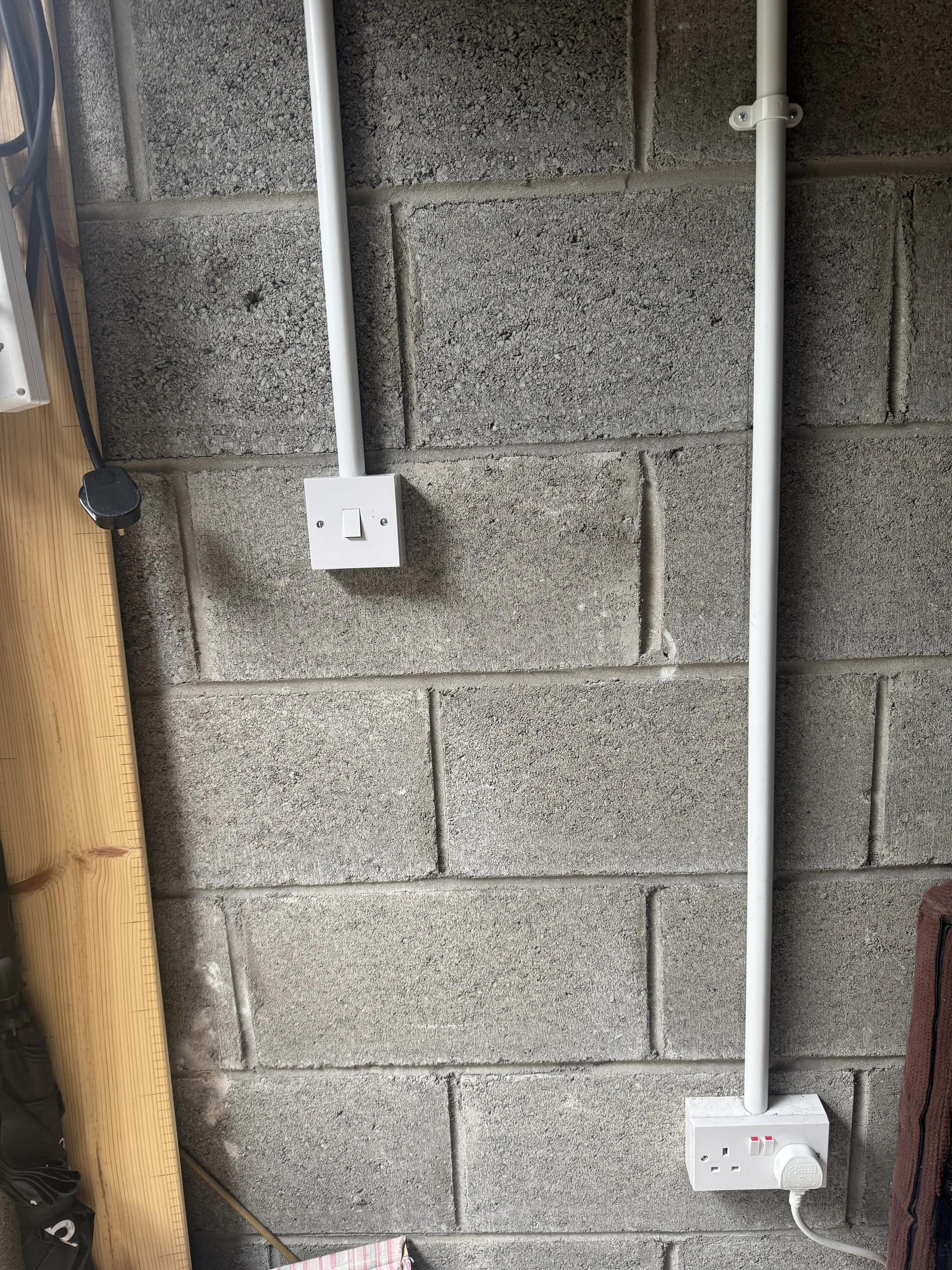 Shed Power with Plastic conduit to protect cabling