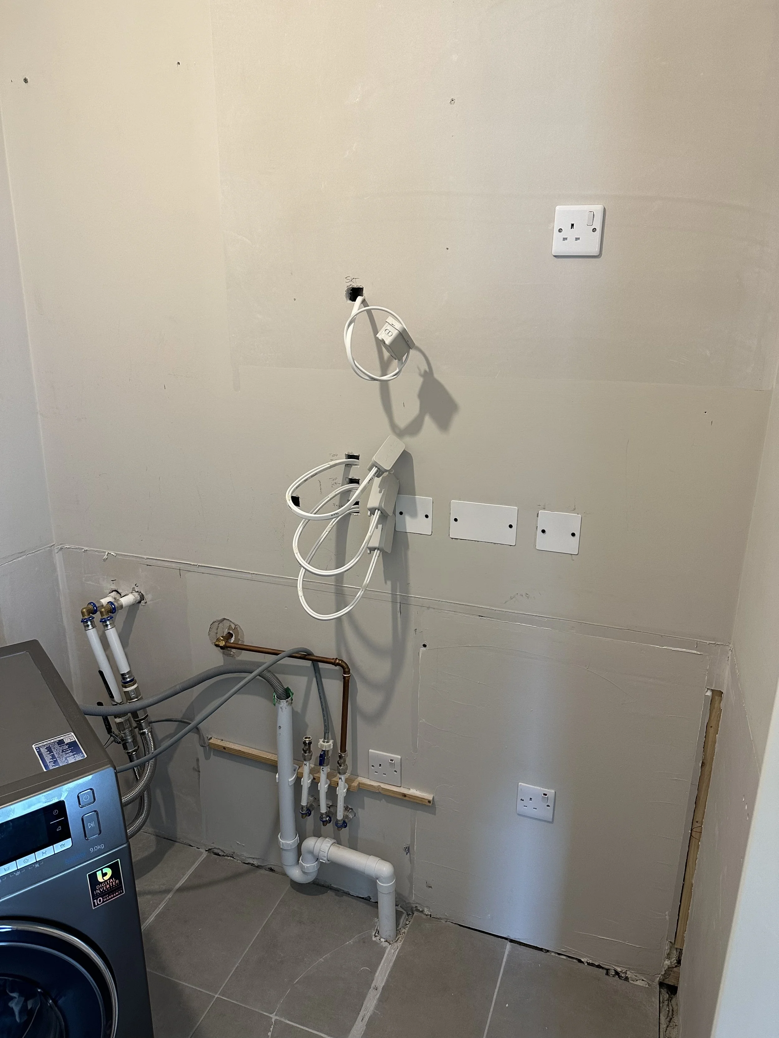 Utility Room re-design and wiring as to unit measurments