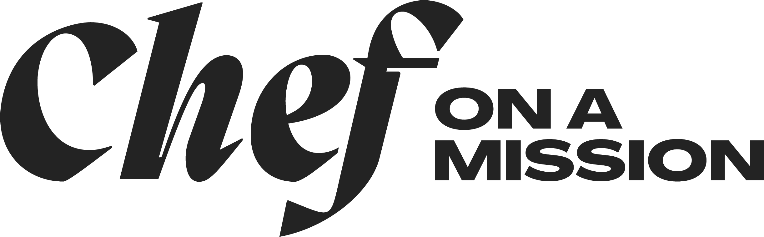 Logo for the Chive on a Mission in black and white.