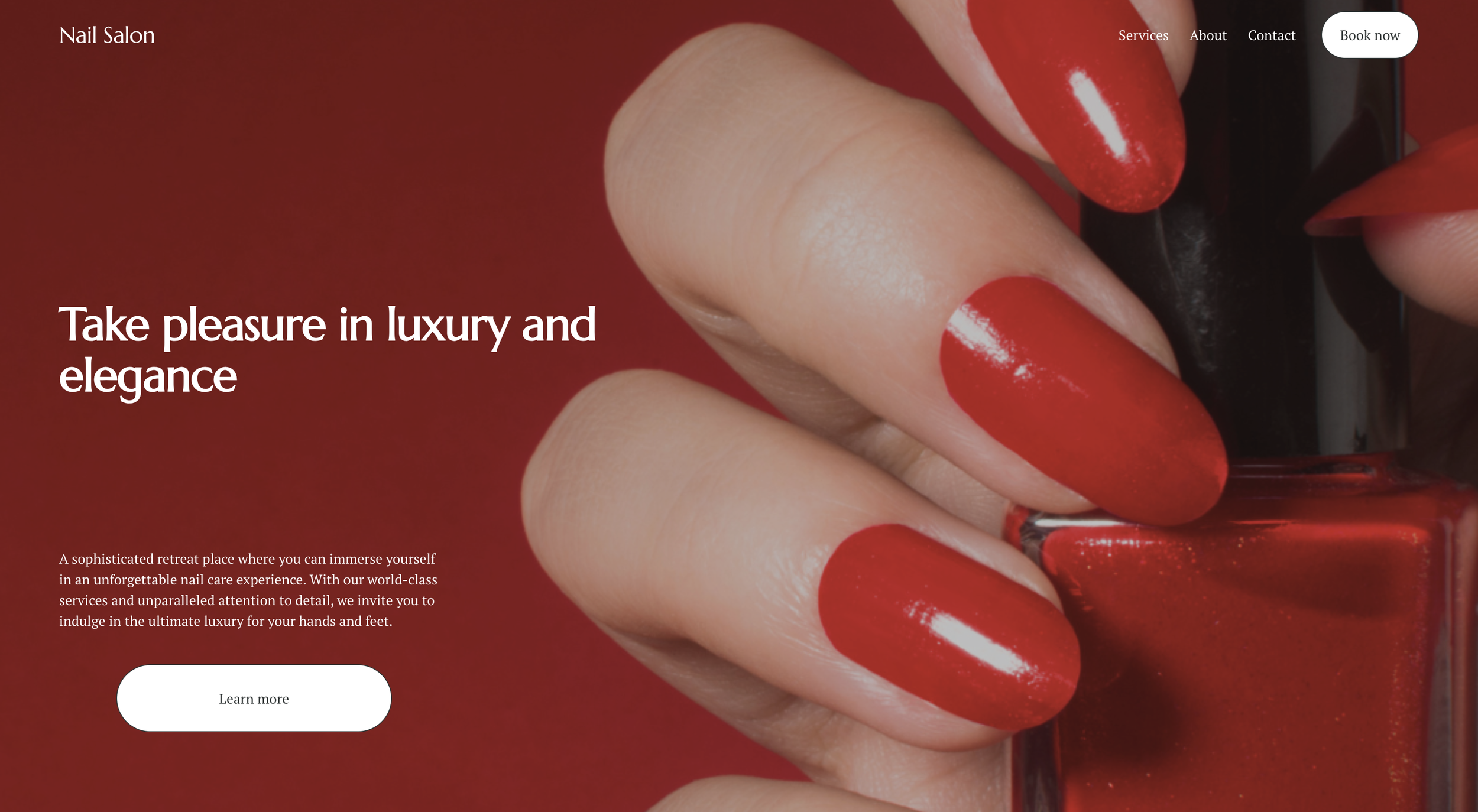custom nail salon website design developed by B&T Development