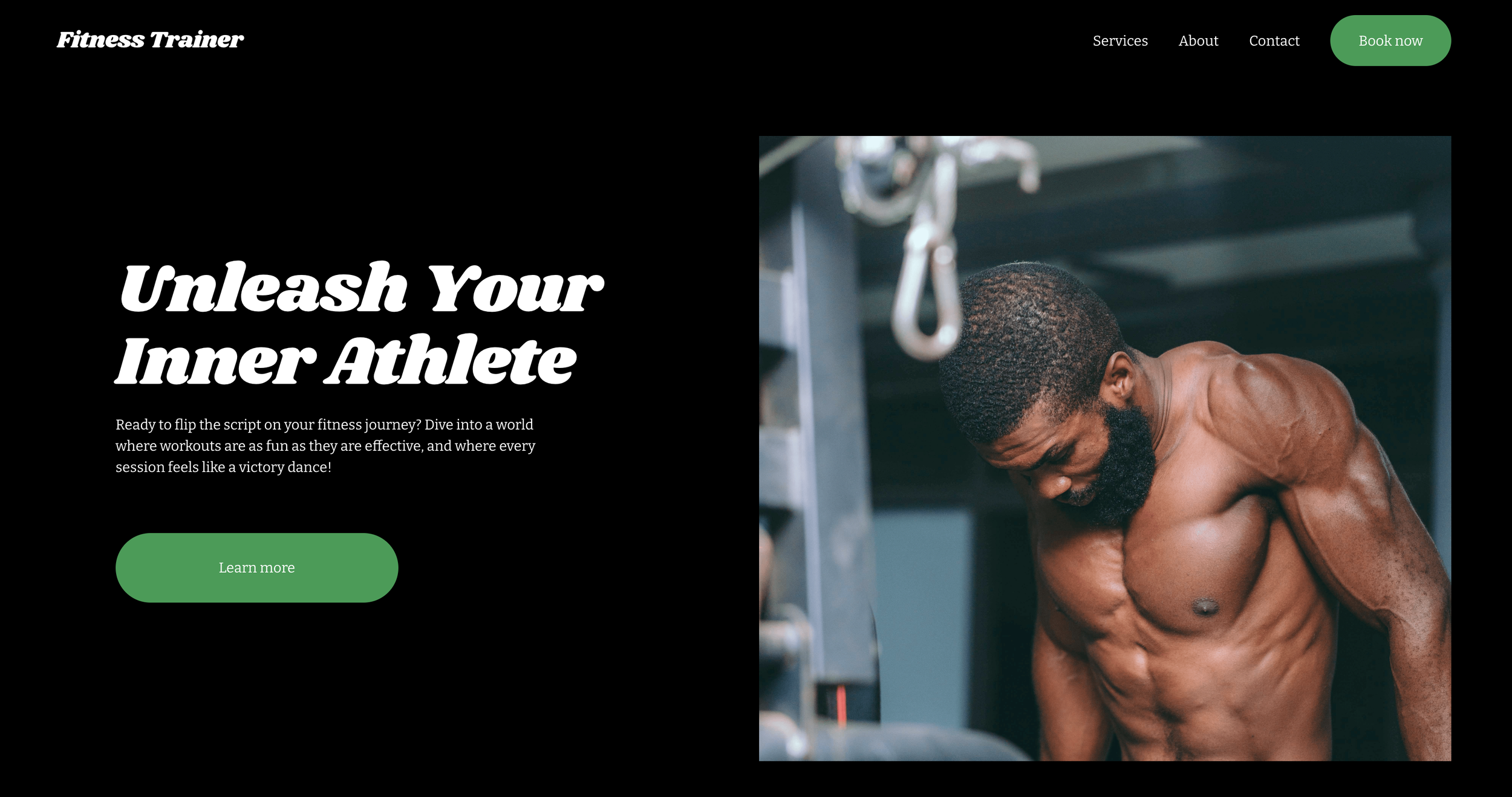 custom fitnes trainer website design developed by B&T Development