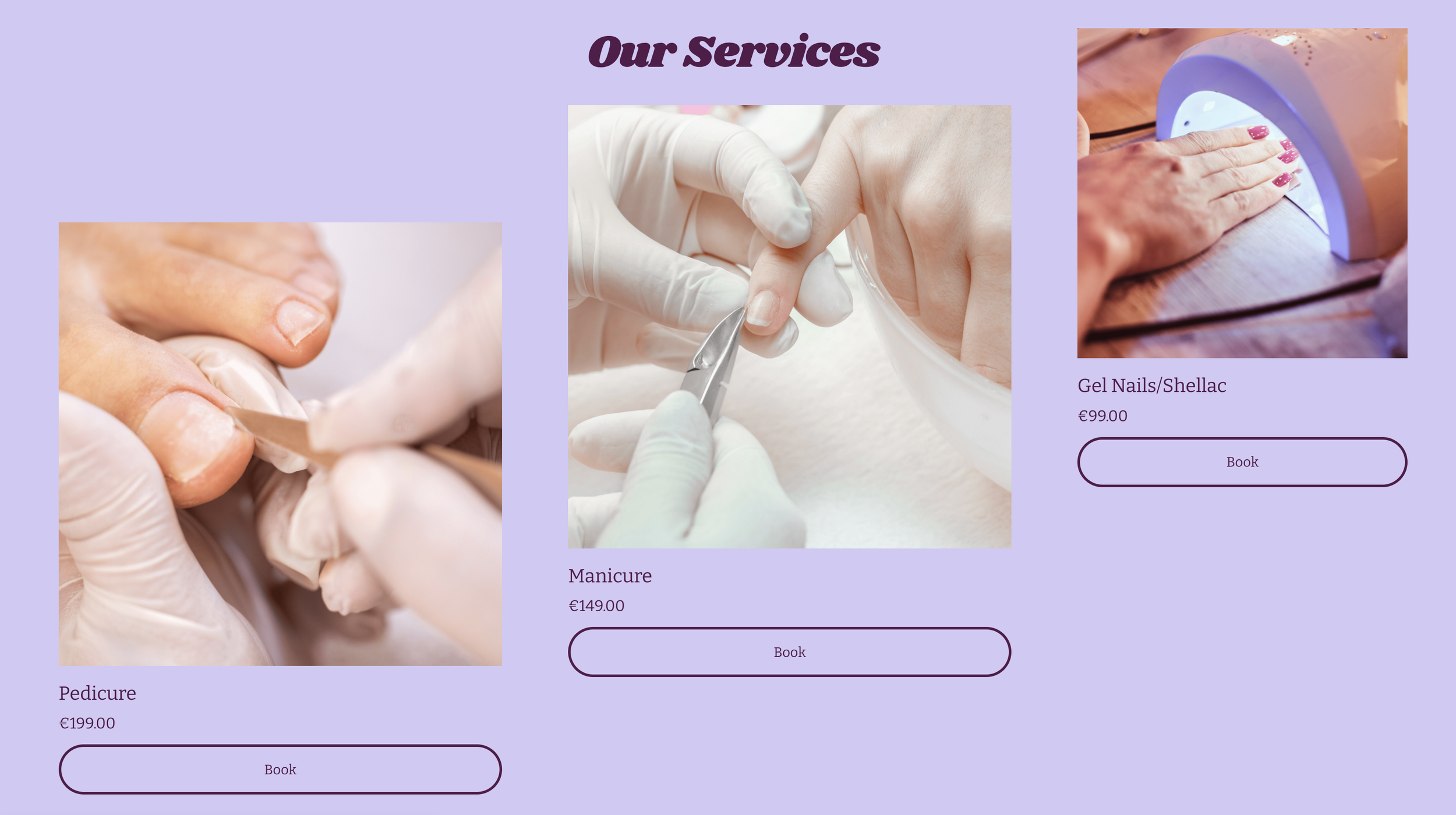 custom nail salon website design developed by B&T Development
