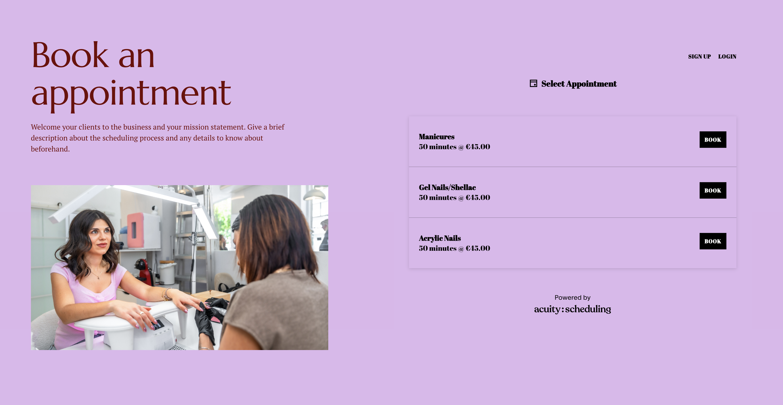 custom nail salon website design developed by B&T Development