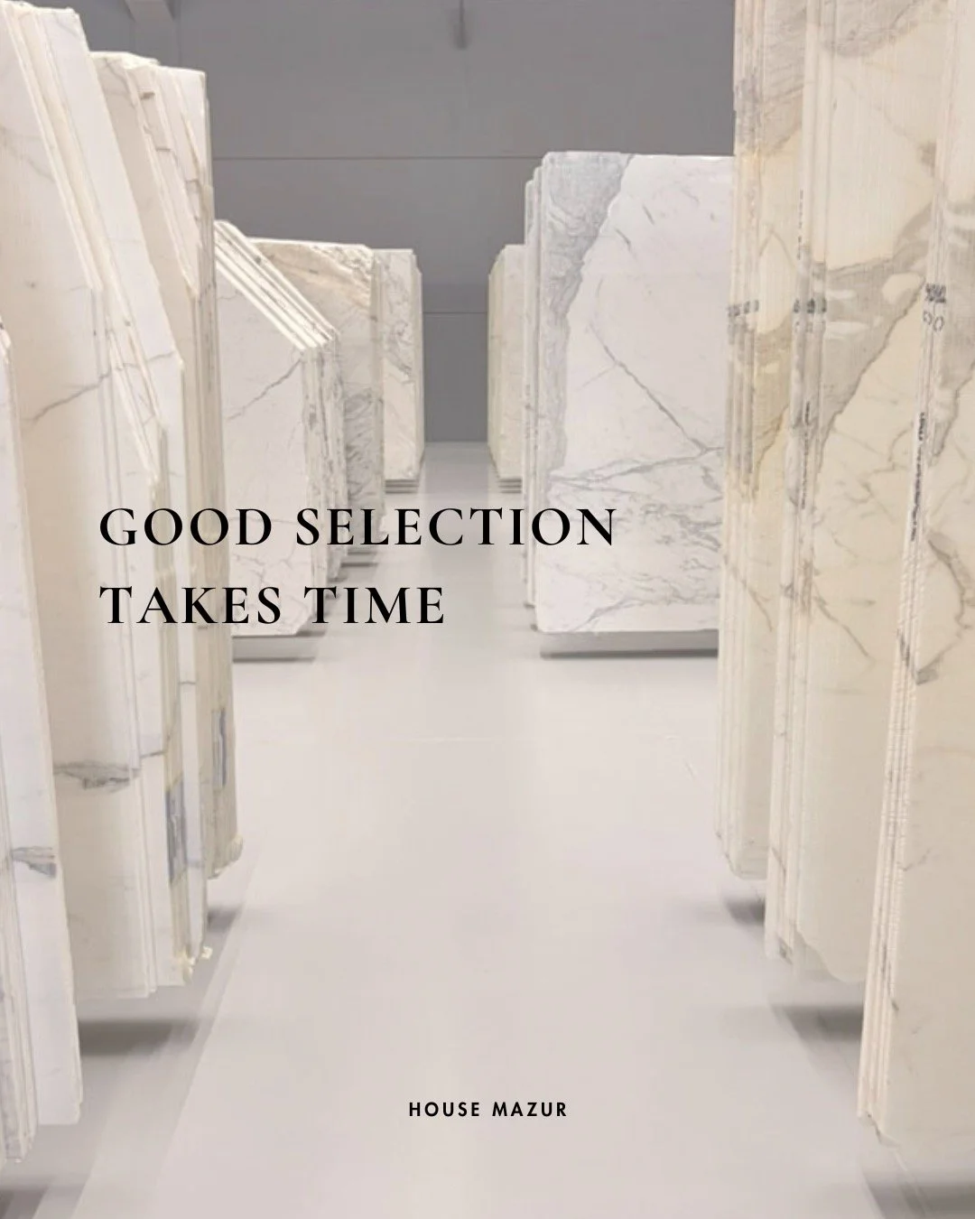 Good stone selection takes time.

What looks right initially can change completely once you start comparing slabs side by side, viewing them properly in light, and understanding how the material will read at full scale.

Part of our role is helping c