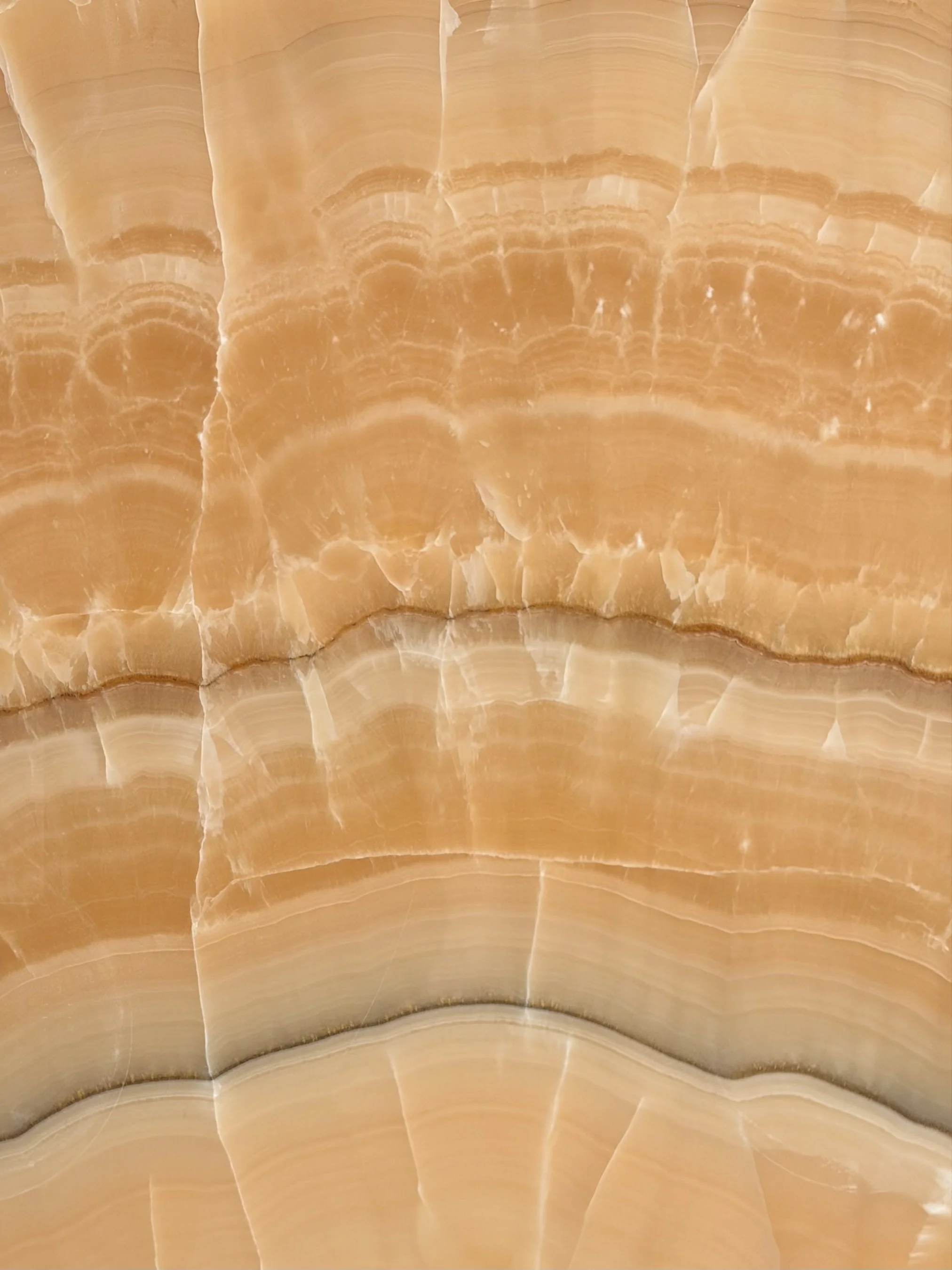 Onice Arancio onyx slab sample showing orange veining detail