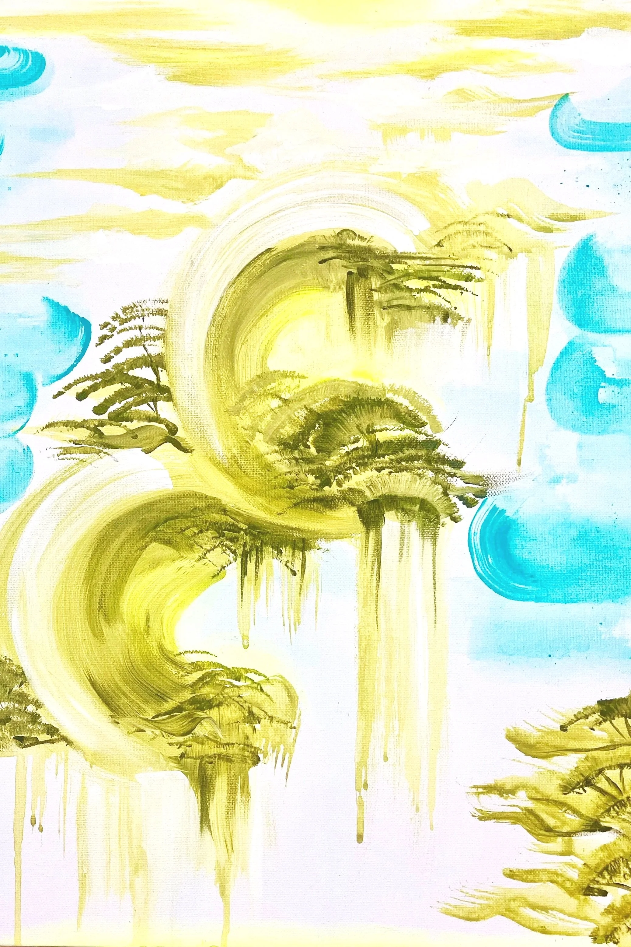 Floating Caverns
Acrylic on canvas; 16" X 20"