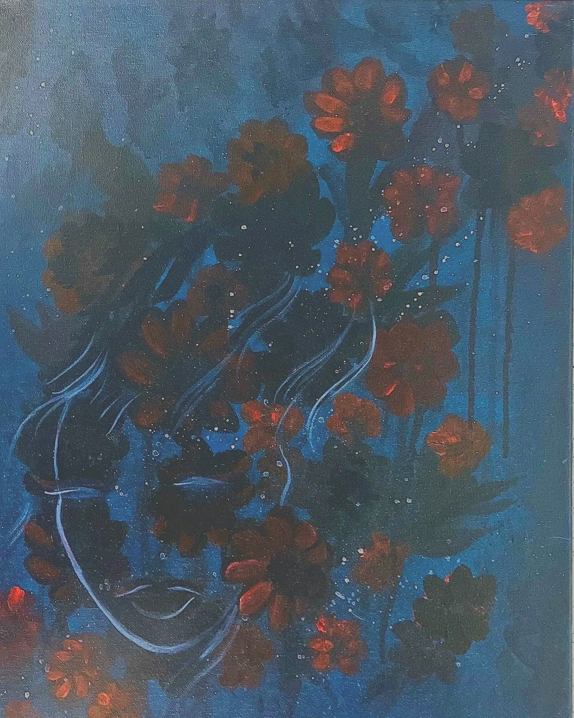 How It Ends-
Acrylic, mixed media on canvas; 16" X 20"