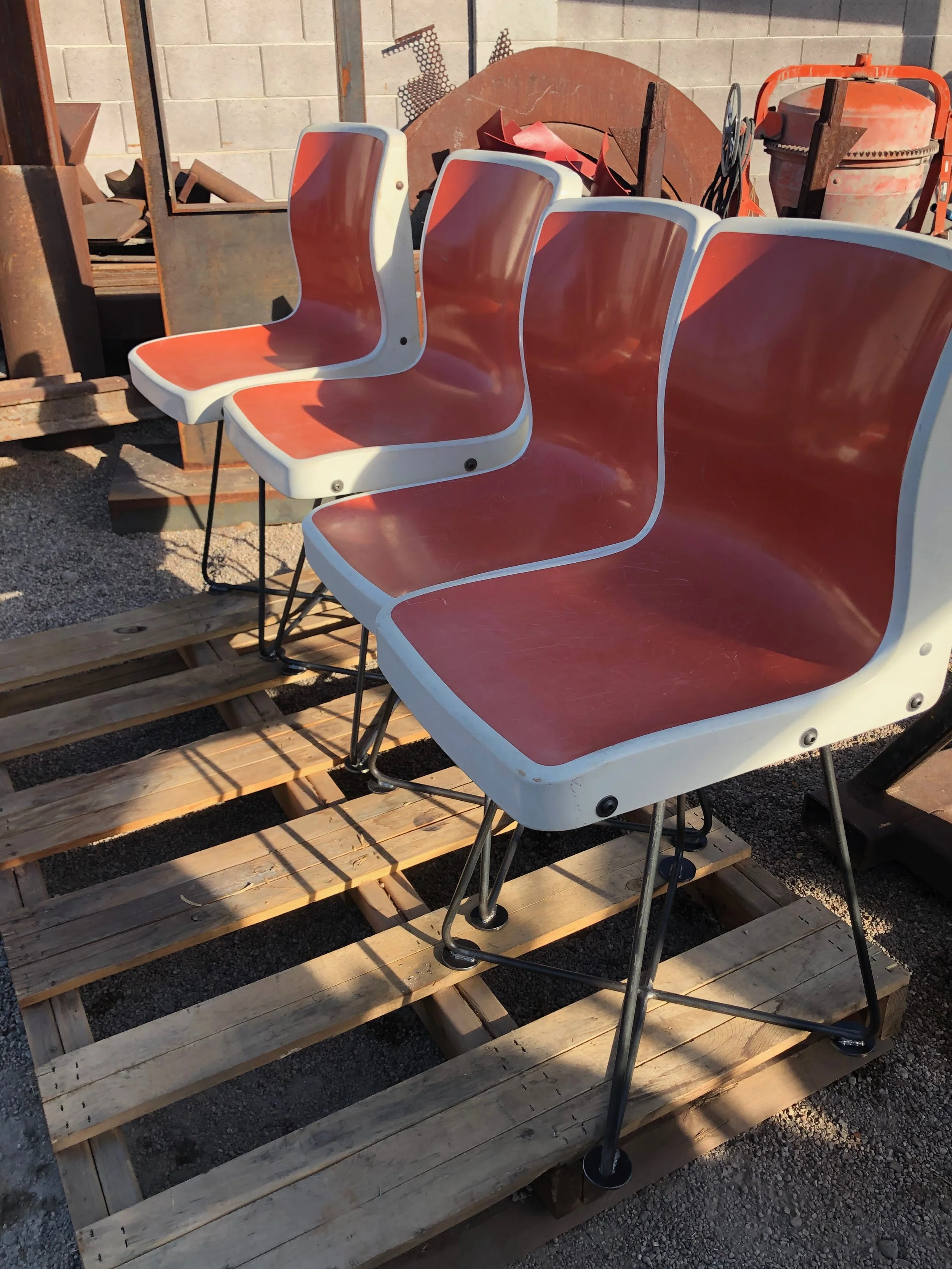 Re imagined Mid Century bowling chairs