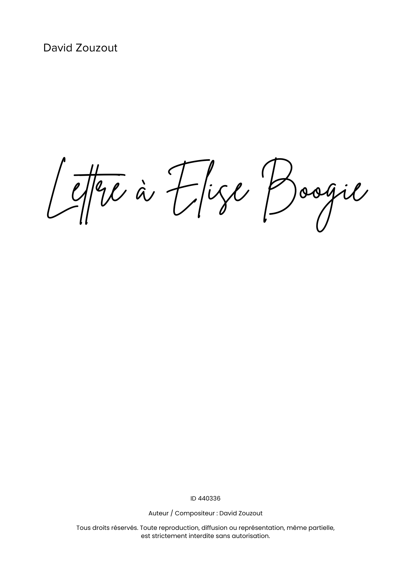 Lettre à Elise, Boogie