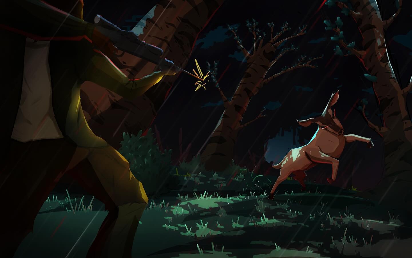 I basically went straight into paint on this one and it kinda shows 😭 but I still think it&rsquo;s nice.  Anyways this deer murders that man