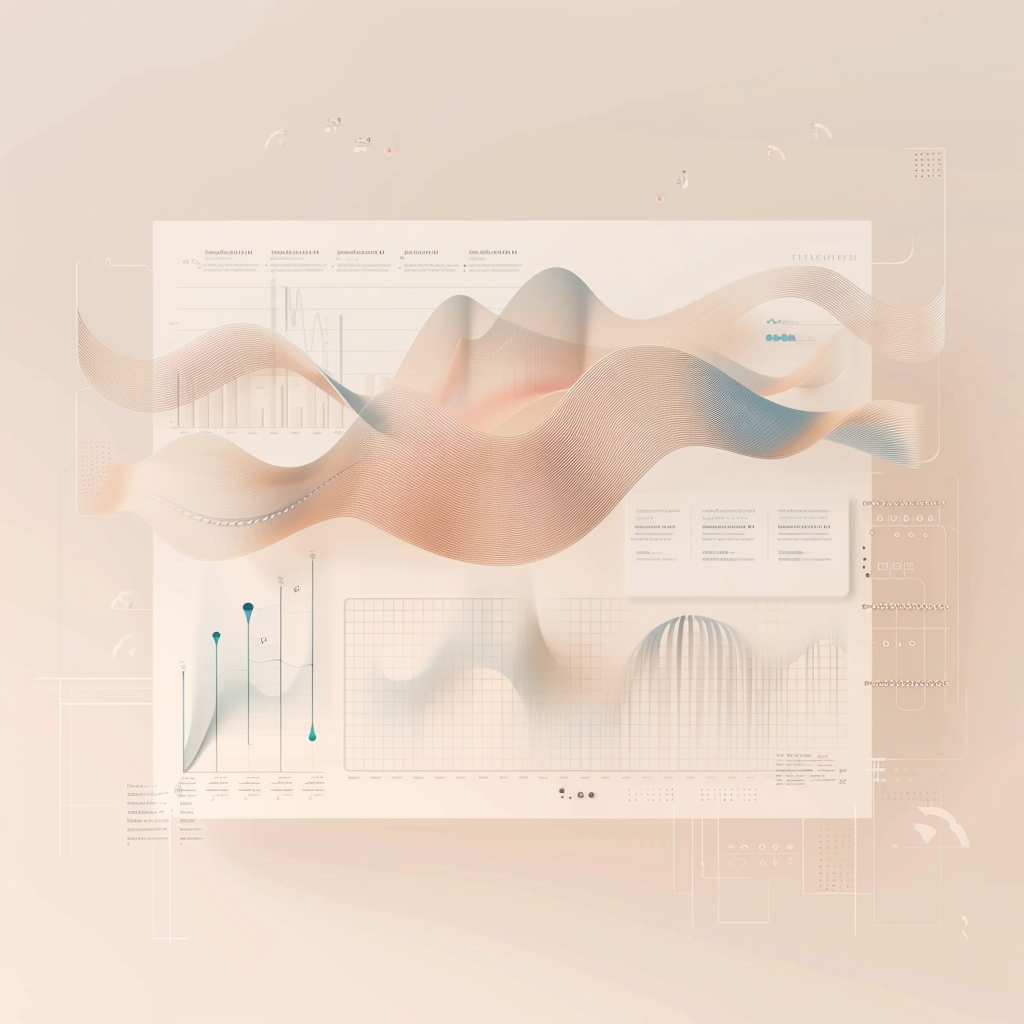 Graphen mit Wellenlinien und Datenvisualisierungen auf einem digitalen Bildschirm.