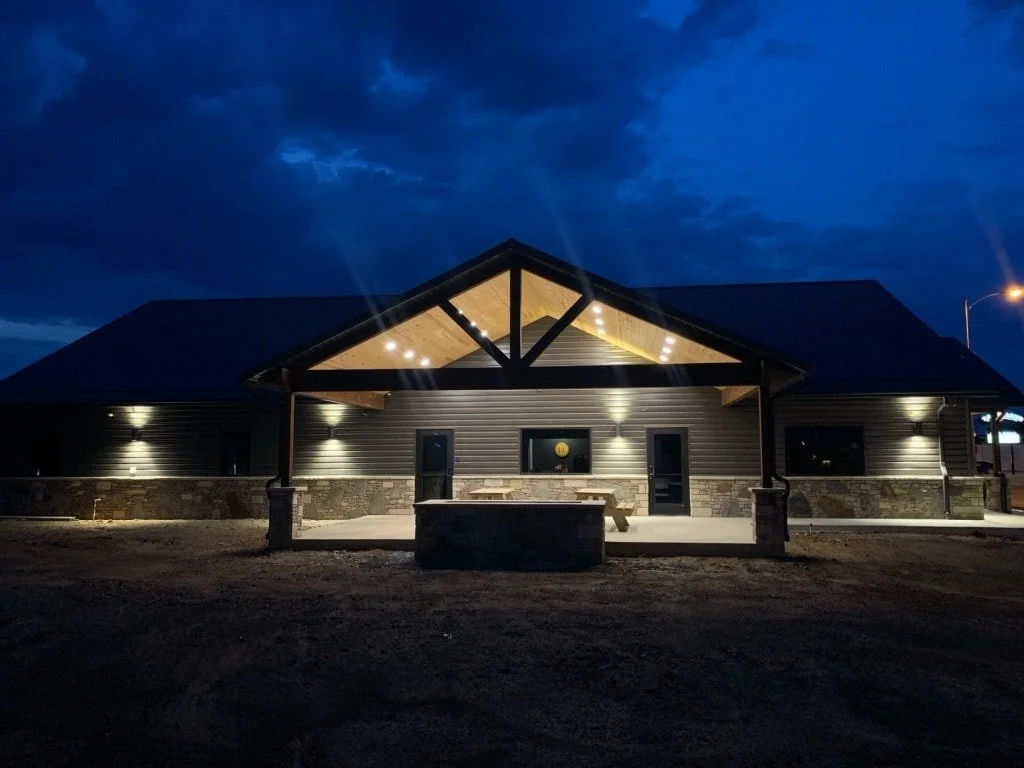 Commercial exterior lighting installation by Collins Electric in Northeast Oklahoma