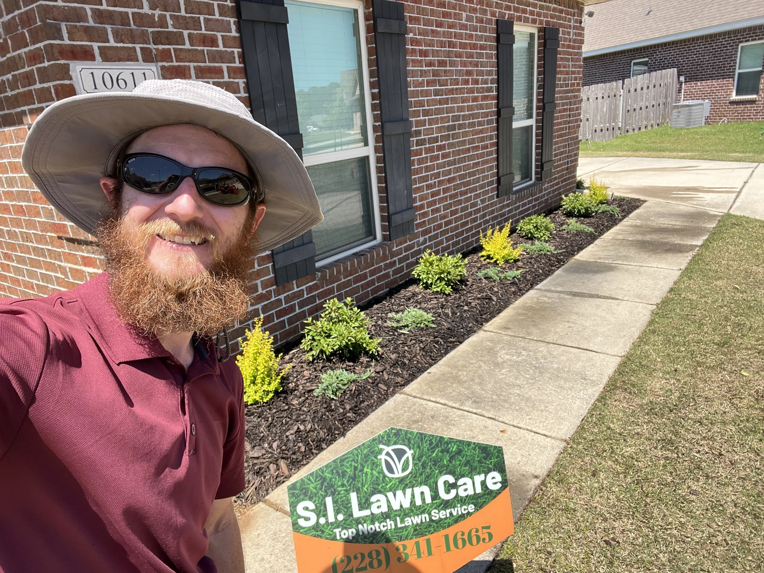 Flower bed installed by professional landscape company in gulfport Ms