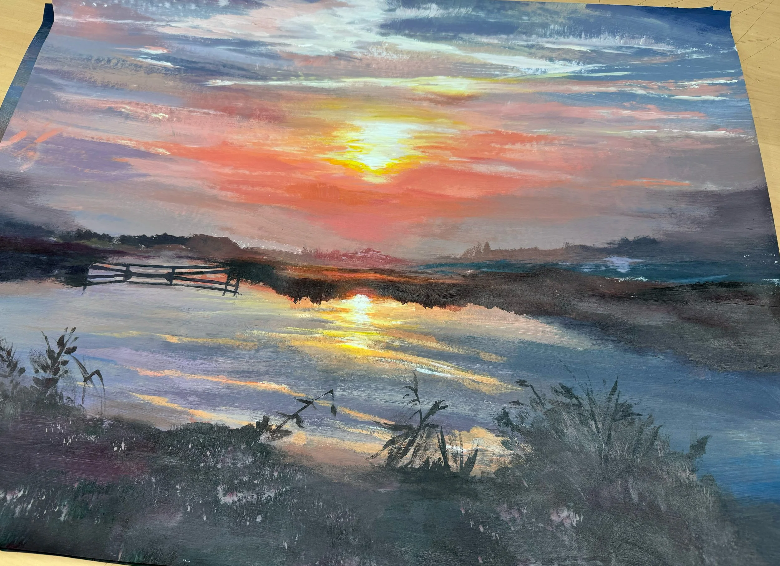 "Silent evening"
Acrylic paint on paper
06/2025