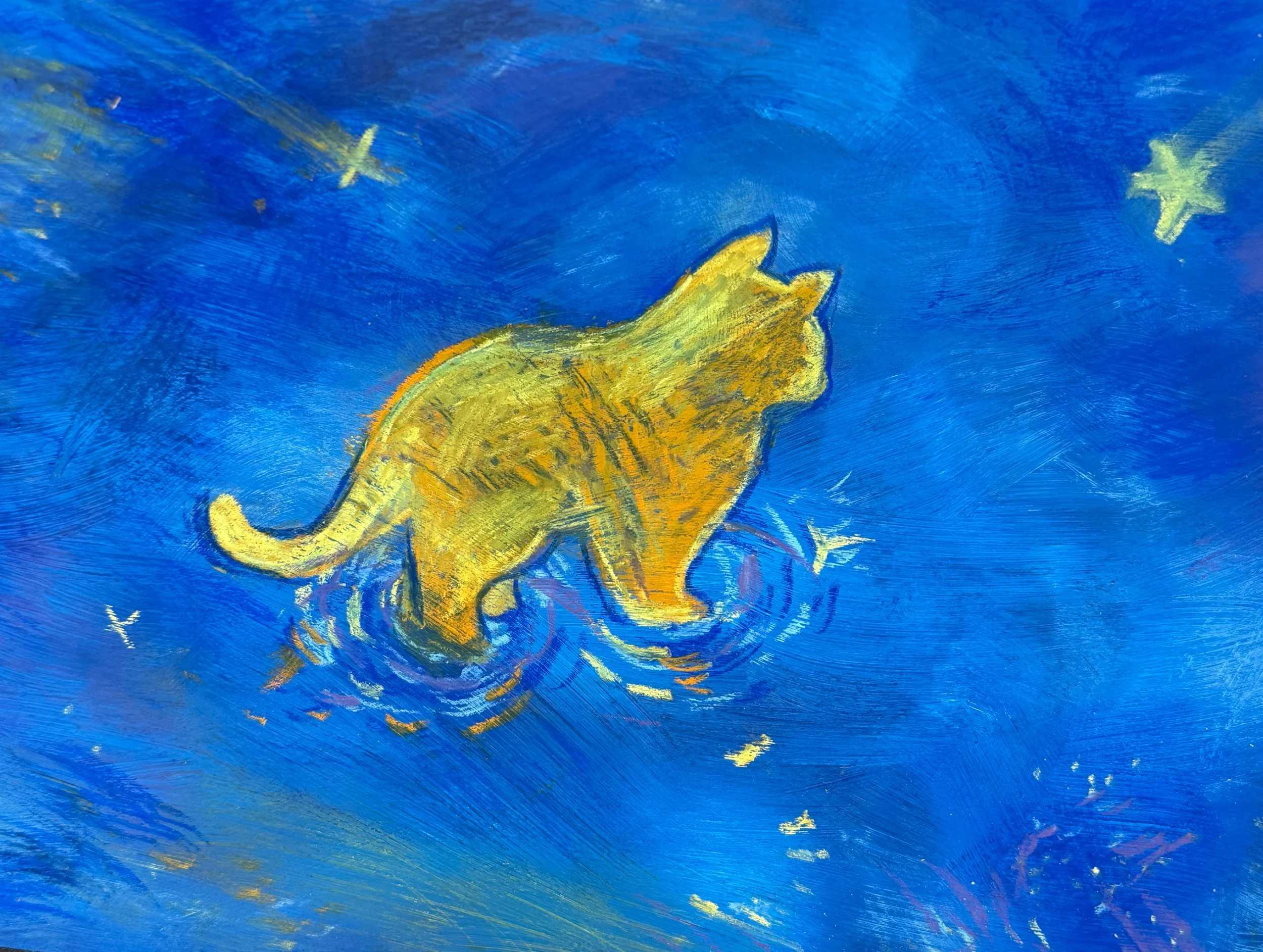 "De gele kat"
Oil pastels on cardstock
03/2025