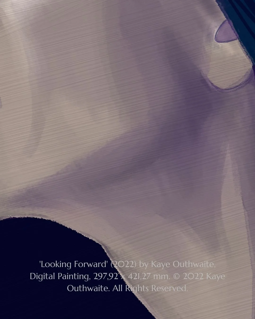 Detail of muted tone brushwork in Looking Forward by Kaye Outhwaite