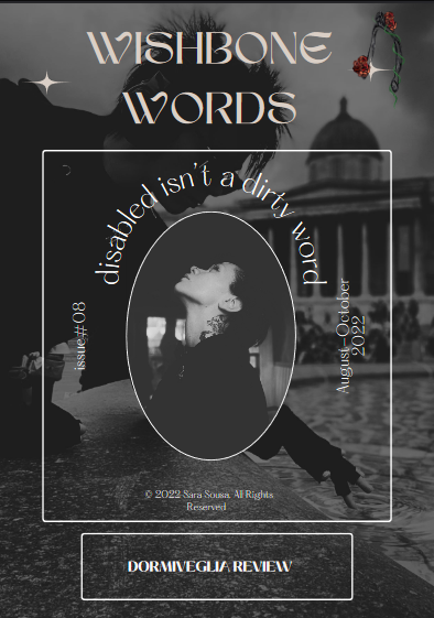 Cover of Wishbone Words Issue 8, featuring Kaye Outhwaite's piece 'Translating The Recordings Of Mr Crow'