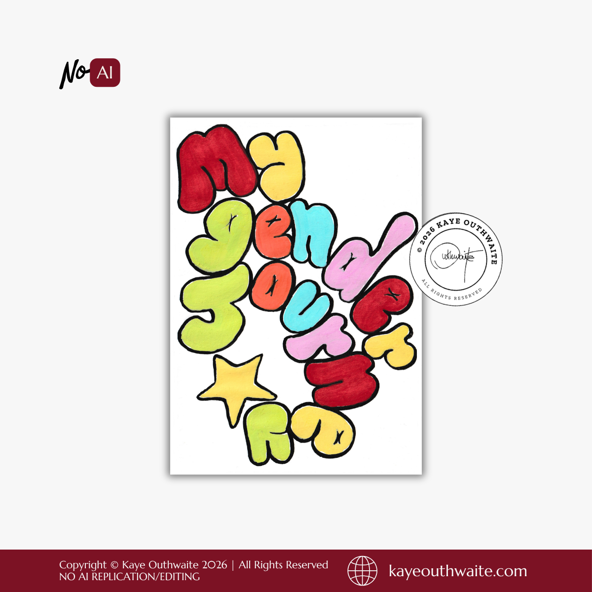 Cover of 'My Gender Journey' zine by Kaye Outhwaite, an educational resource on transgender lived experience